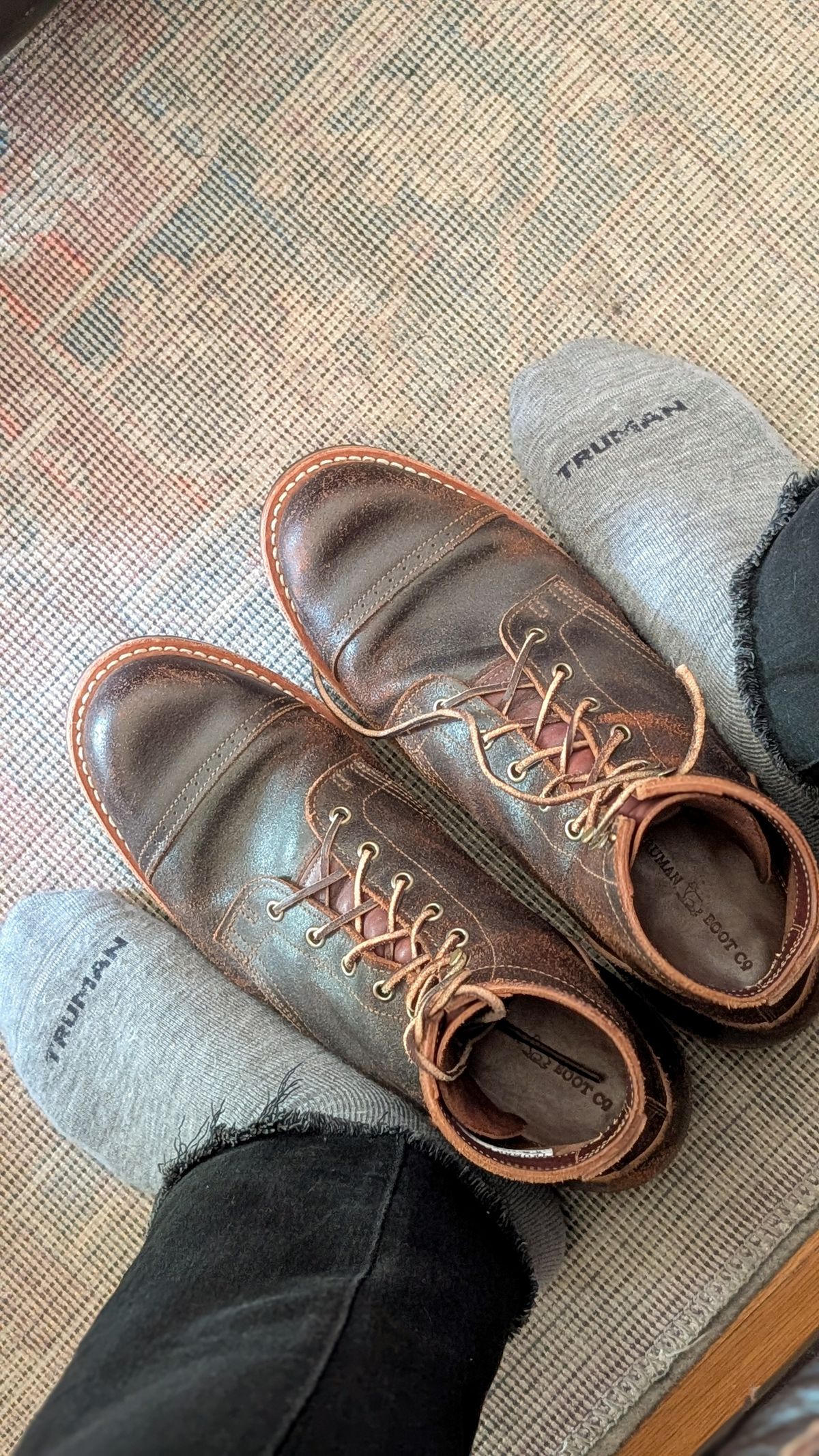 Photo by demo on June 7, 2026 of the Truman Service Boot in Horween Java Waxed Flesh.