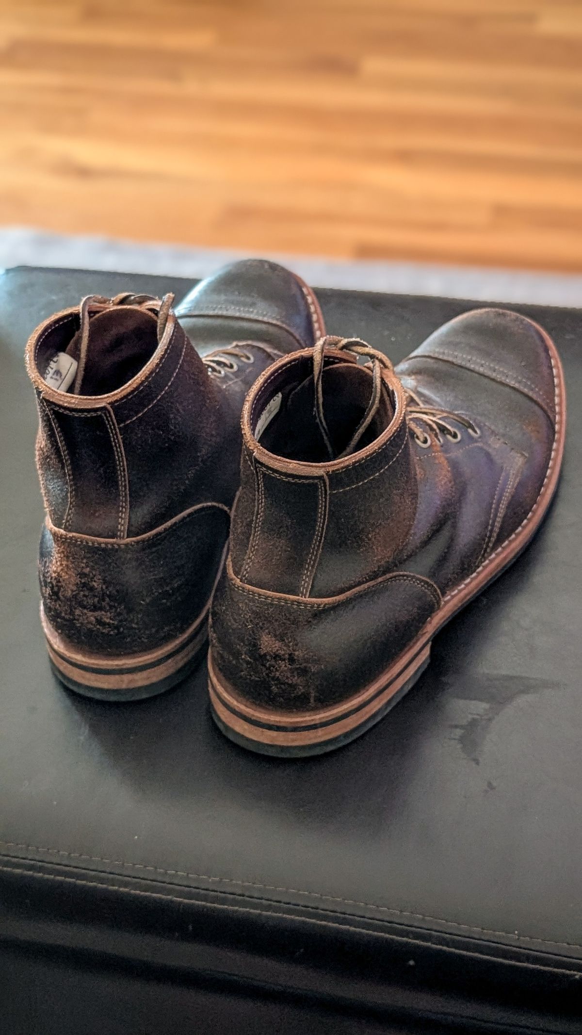 Photo by demo on April 2, 2026 of the Truman Service Boot in Horween Java Waxed Flesh.
