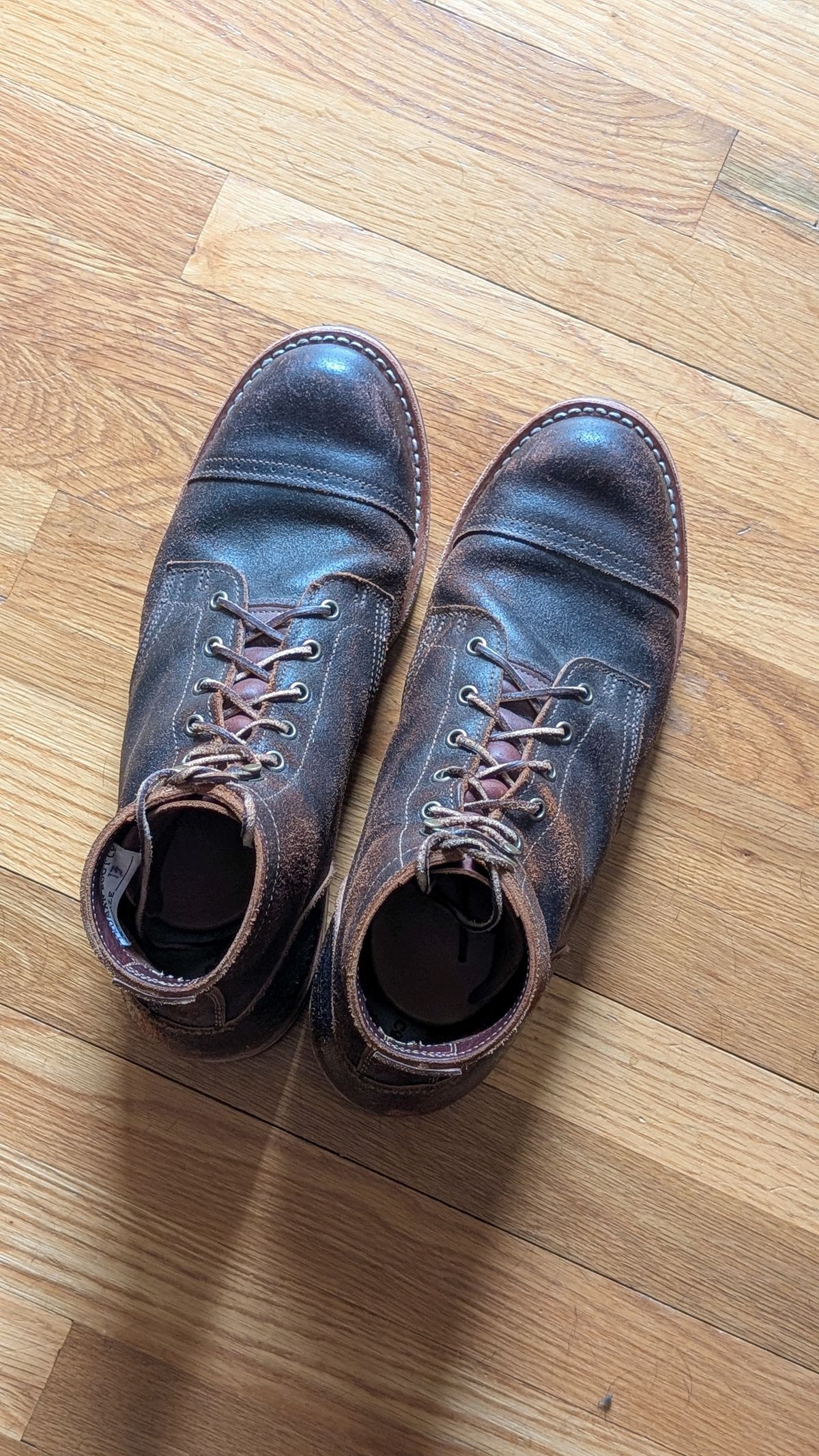 Photo by demo on April 2, 2026 of the Truman Service Boot in Horween Java Waxed Flesh.