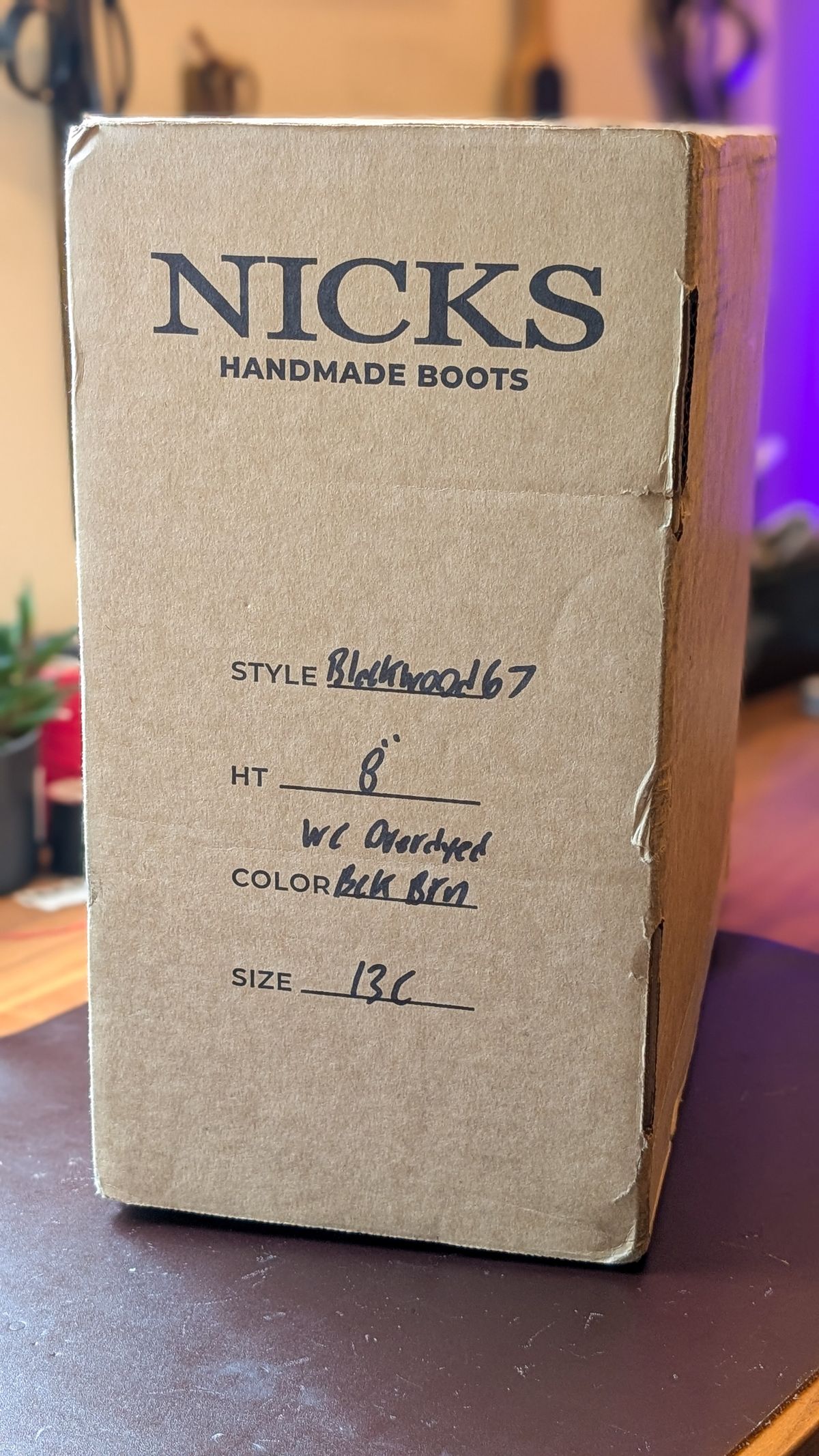 Photo by demo on March 4, 2026 of the Nicks x Carl Murawski The Blackwood in Wickett & Craig Natural Veg Tan Overdyed Black.