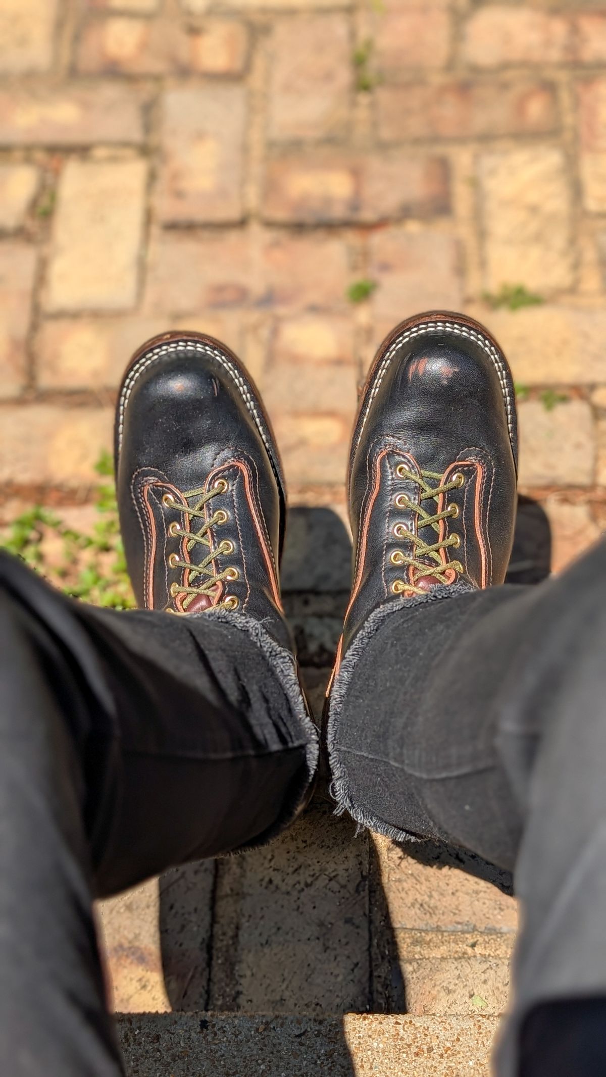 Photo by demo on June 14, 2026 of the Nicks x Carl Murawski The Blackwood in Wickett & Craig Natural Veg Tan Overdyed Black.