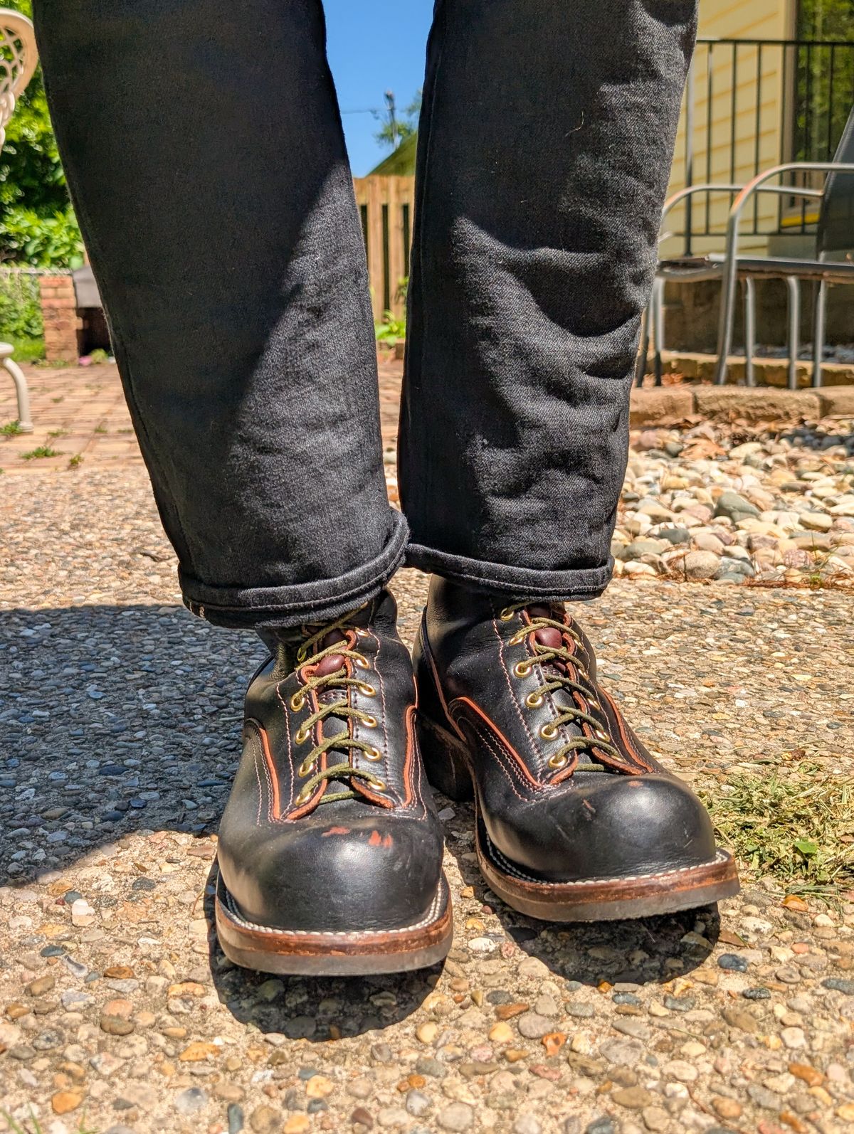 Photo by demo on June 3, 2026 of the Nicks x Carl Murawski The Blackwood in Wickett & Craig Natural Veg Tan Overdyed Black.