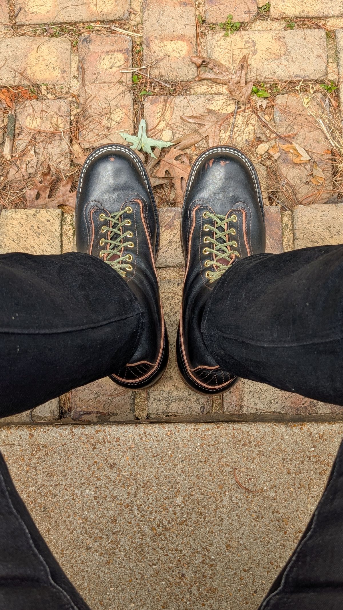 Photo by demo on May 8, 2026 of the Nicks x Carl Murawski The Blackwood in Wickett & Craig Natural Veg Tan Overdyed Black.