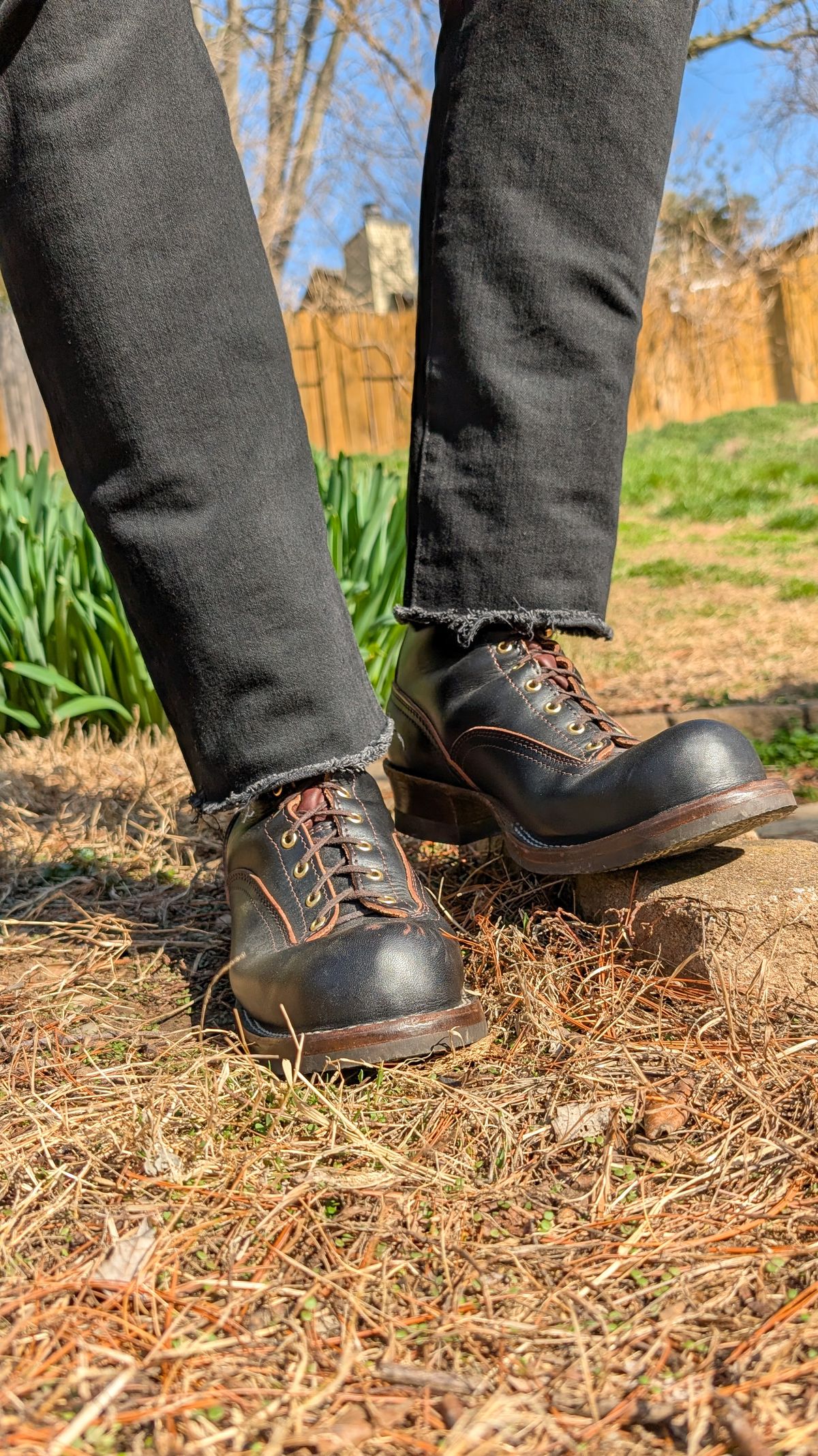 Photo by demo on March 10, 2026 of the Nicks x Carl Murawski The Blackwood in Wickett & Craig Natural Veg Tan Overdyed Black.