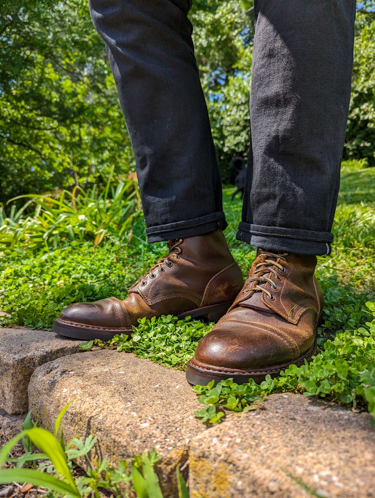 Photo by demo on May 18, 2024 of the White's MP-Sherman Toe Cap in Horween Cinnamon Waxed Flesh.