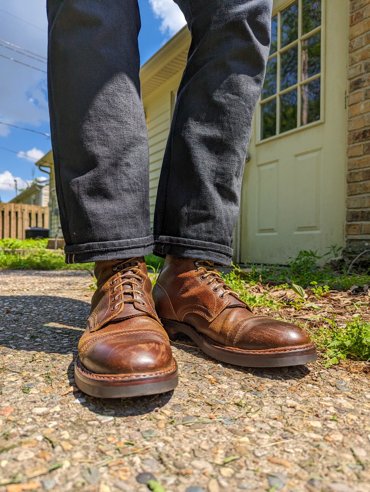 Photo by demo on May 18, 2024 of the White's MP-Sherman Toe Cap in Horween Cinnamon Waxed Flesh.