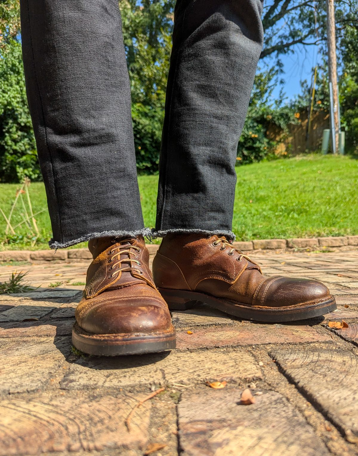 Photo by demo on August 17, 2024 of the White's MP-Sherman Toe Cap in Horween Cinnamon Waxed Flesh.