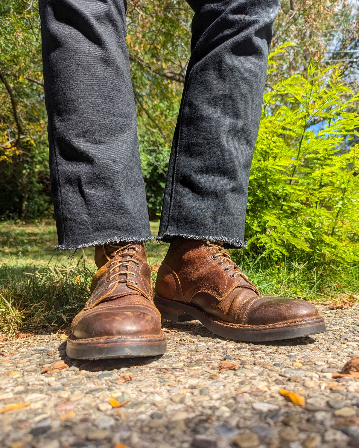 Photo by demo on September 15, 2024 of the White's MP-Sherman Toe Cap in Horween Cinnamon Waxed Flesh.