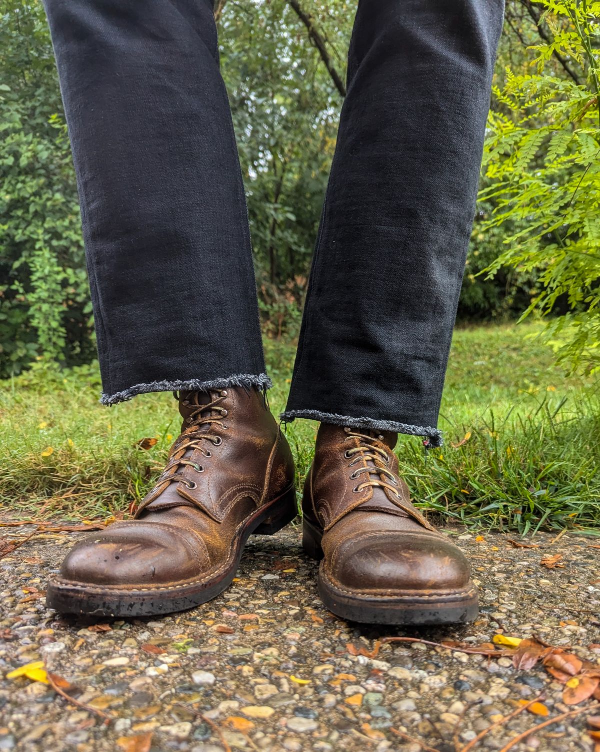 Photo by demo on September 24, 2024 of the White's MP-Sherman Toe Cap in Horween Cinnamon Waxed Flesh.
