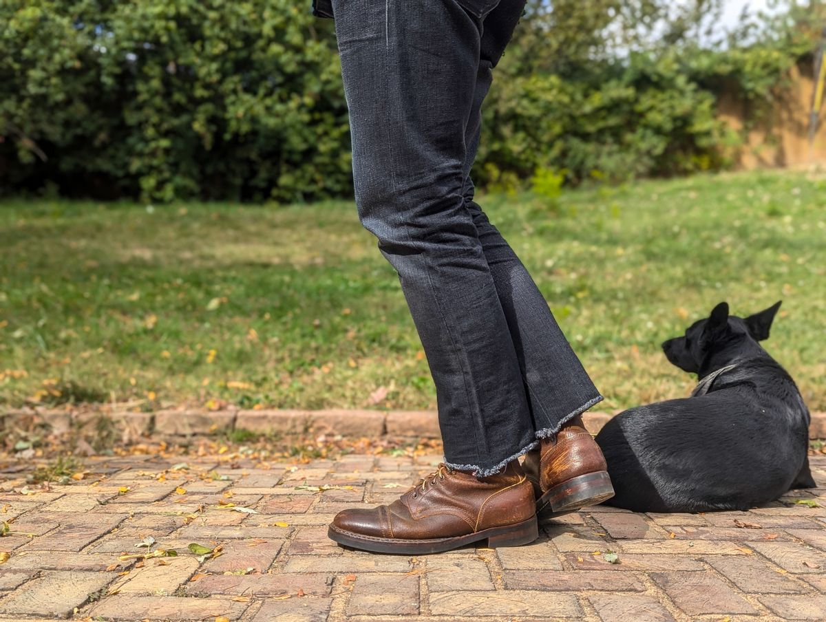 Photo by demo on October 15, 2024 of the White's MP-Sherman Toe Cap in Horween Cinnamon Waxed Flesh.