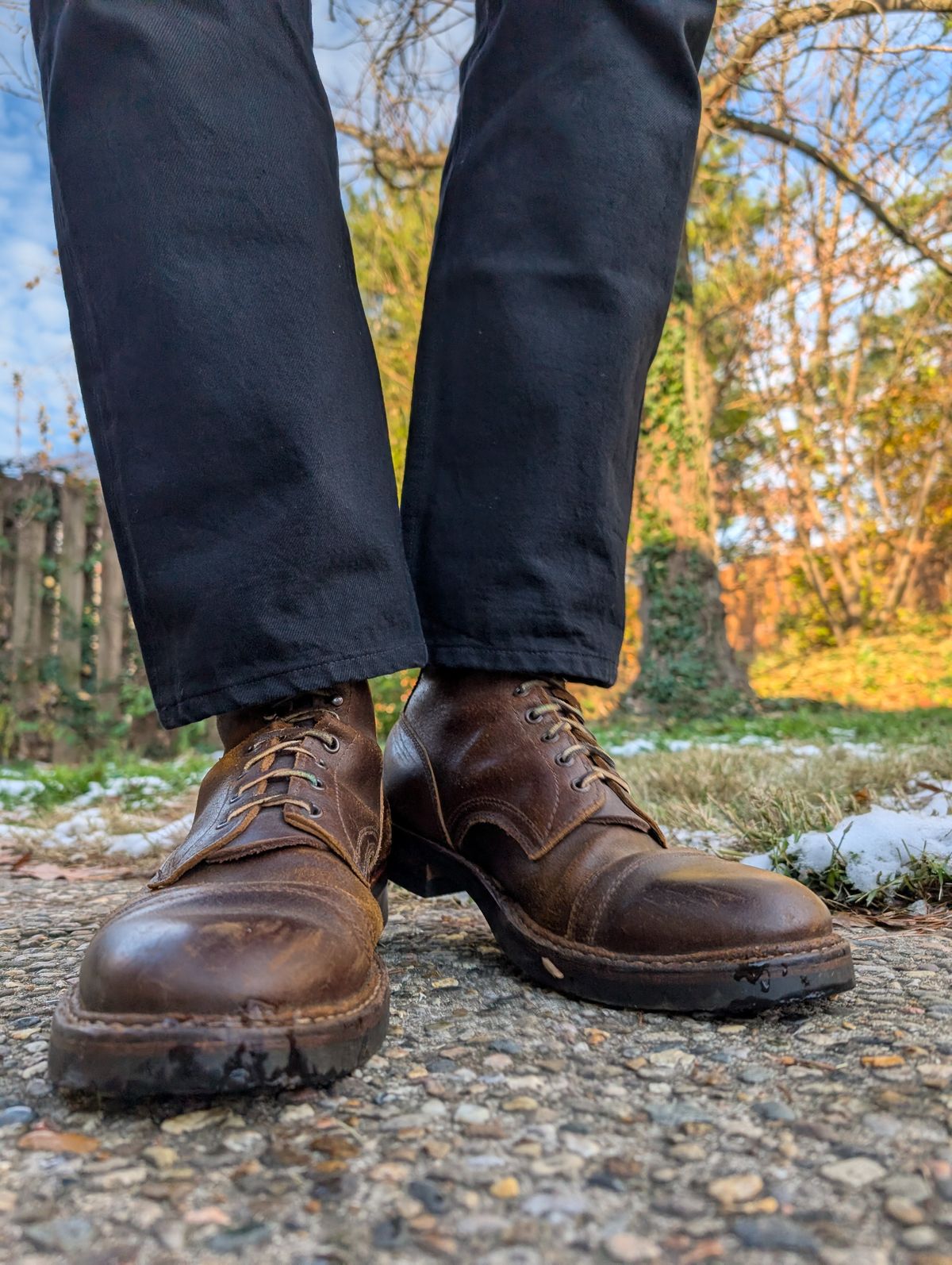 Photo by demo on December 4, 2024 of the White's MP-Sherman Toe Cap in Horween Cinnamon Waxed Flesh.