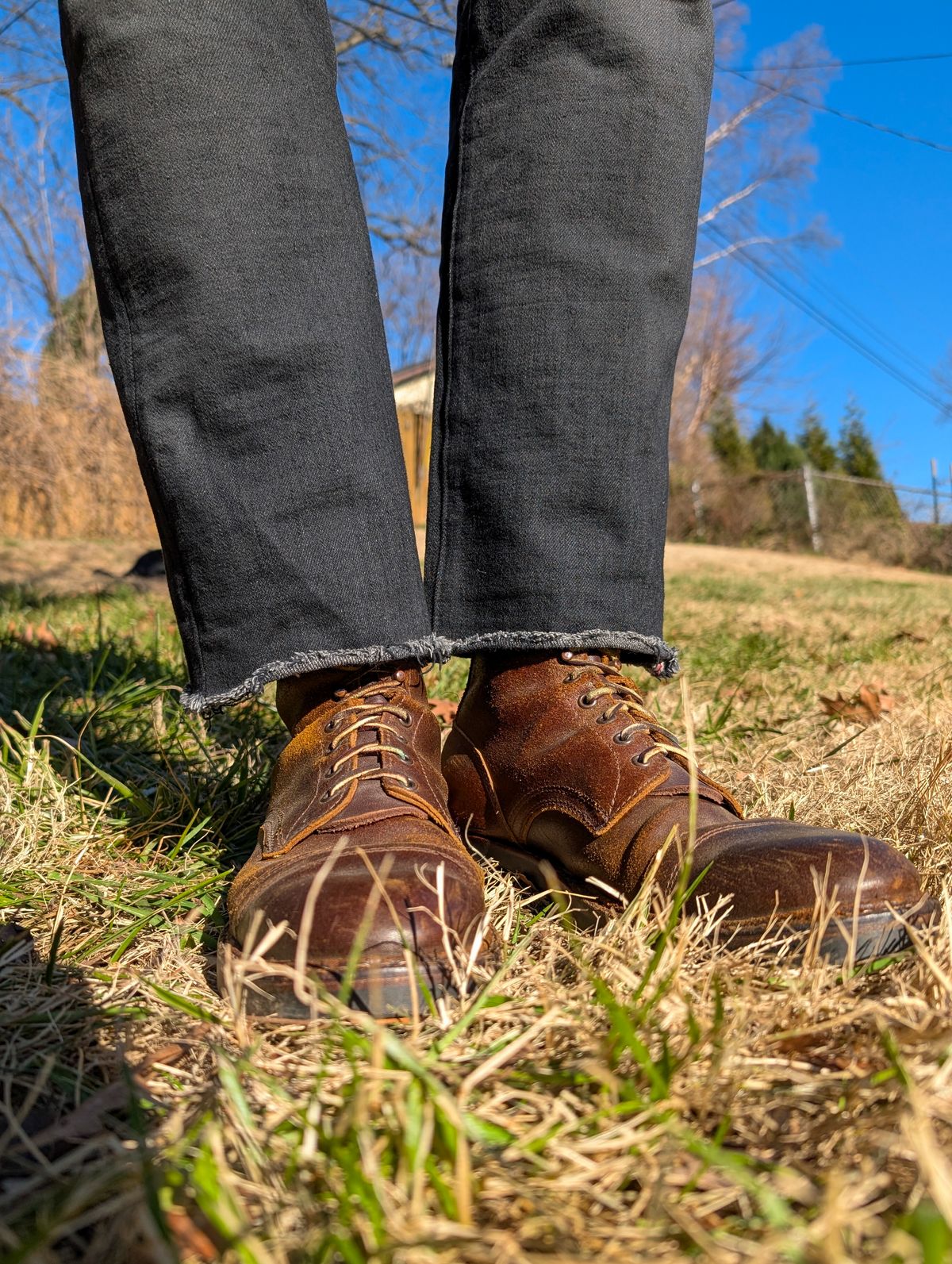 Photo by demo on December 21, 2024 of the White's MP-Sherman Toe Cap in Horween Cinnamon Waxed Flesh.