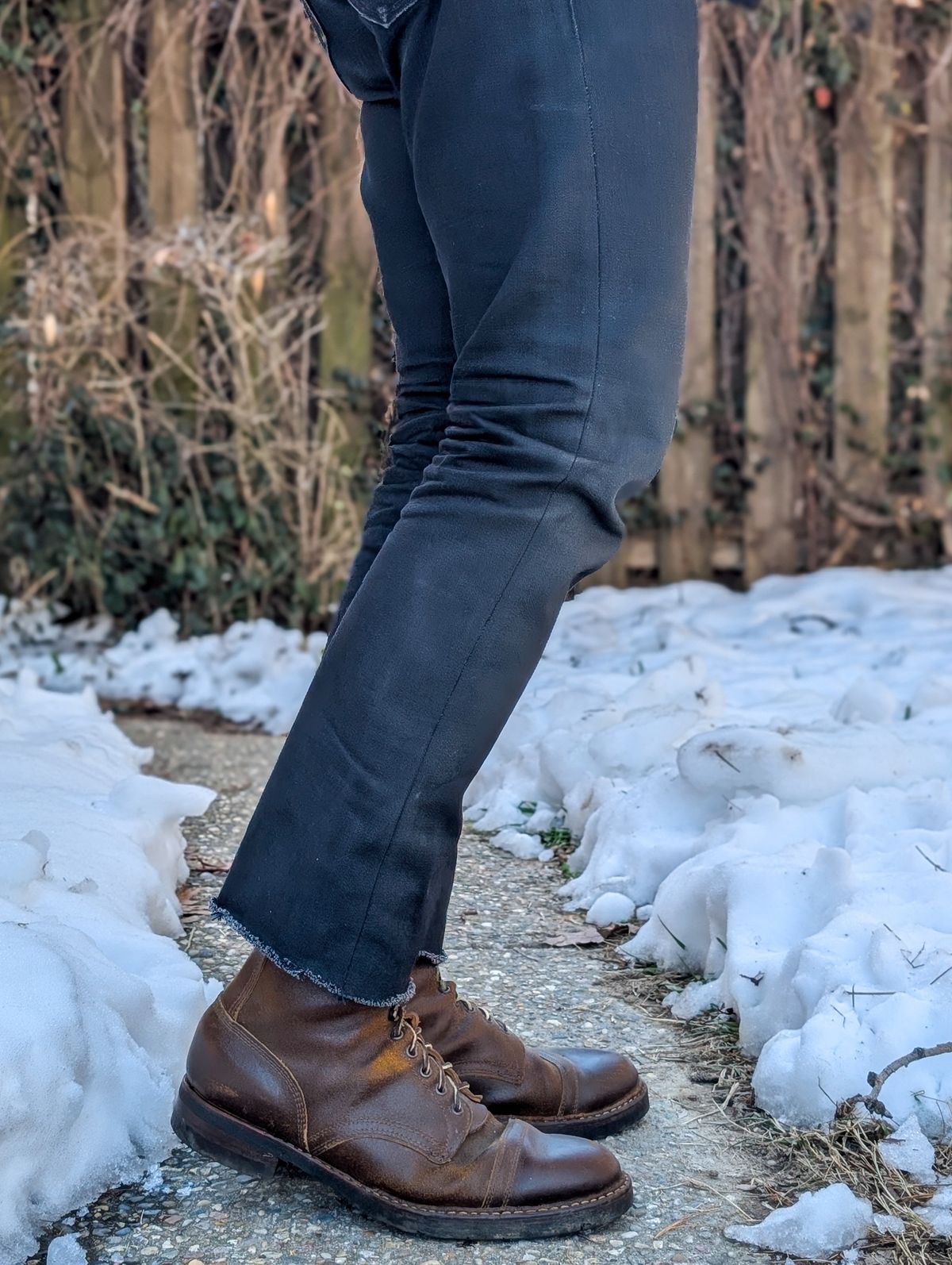 Photo by demo on January 16, 2025 of the White's MP-Sherman Toe Cap in Horween Cinnamon Waxed Flesh.