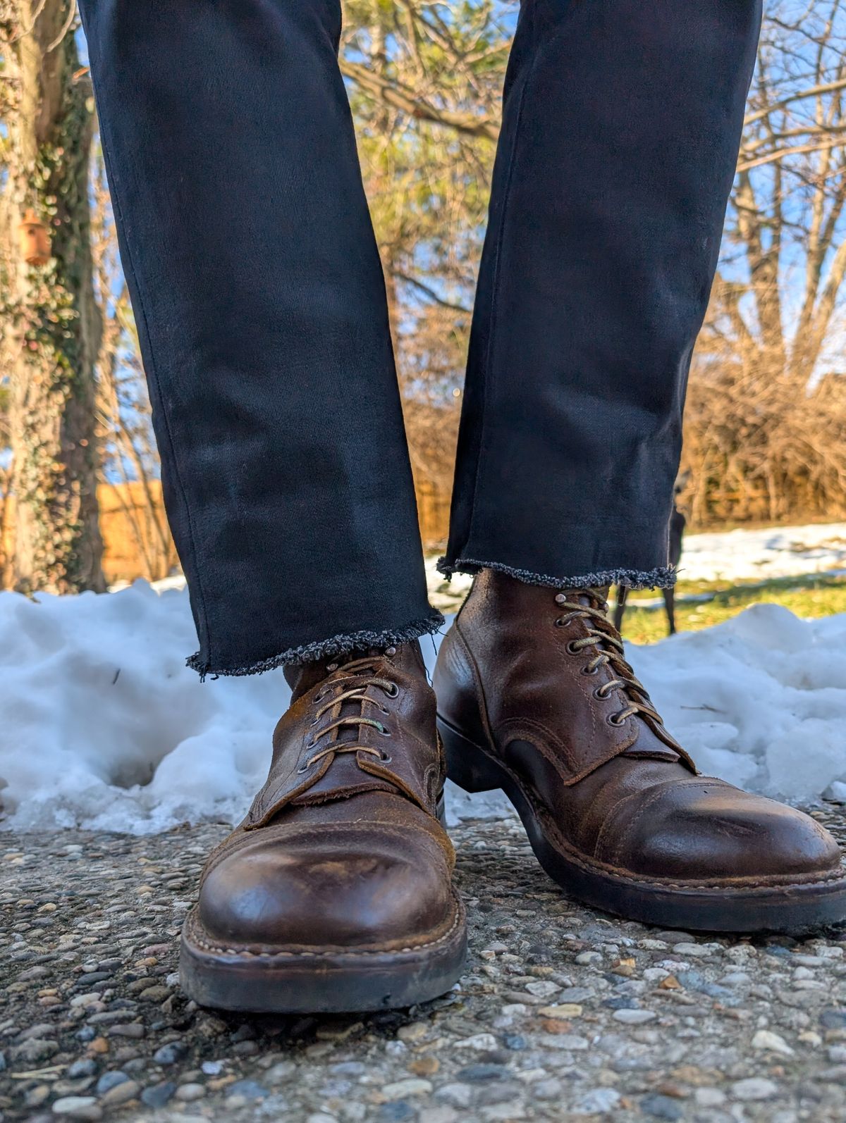 Photo by demo on January 16, 2025 of the White's MP-Sherman Toe Cap in Horween Cinnamon Waxed Flesh.