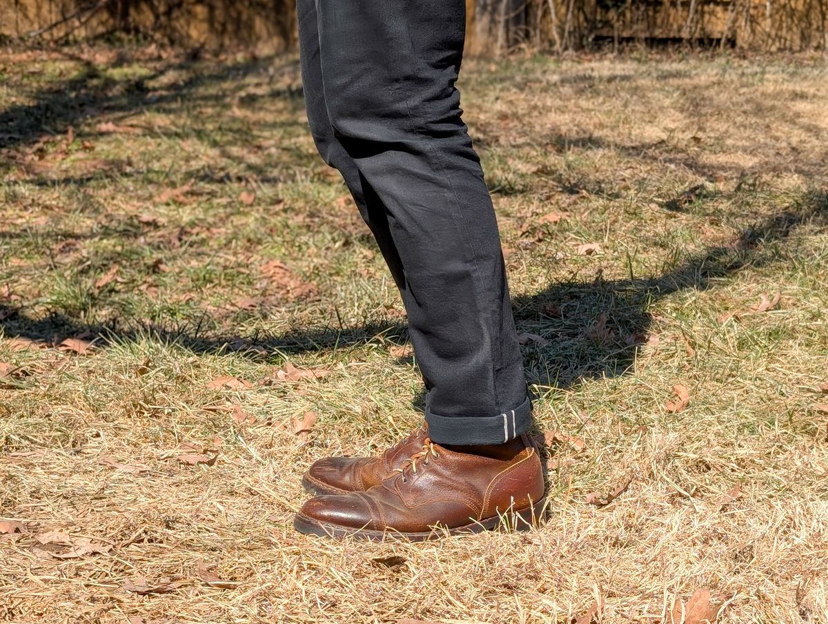 Photo by demo on January 28, 2025 of the White's MP-Sherman Toe Cap in Horween Cinnamon Waxed Flesh.