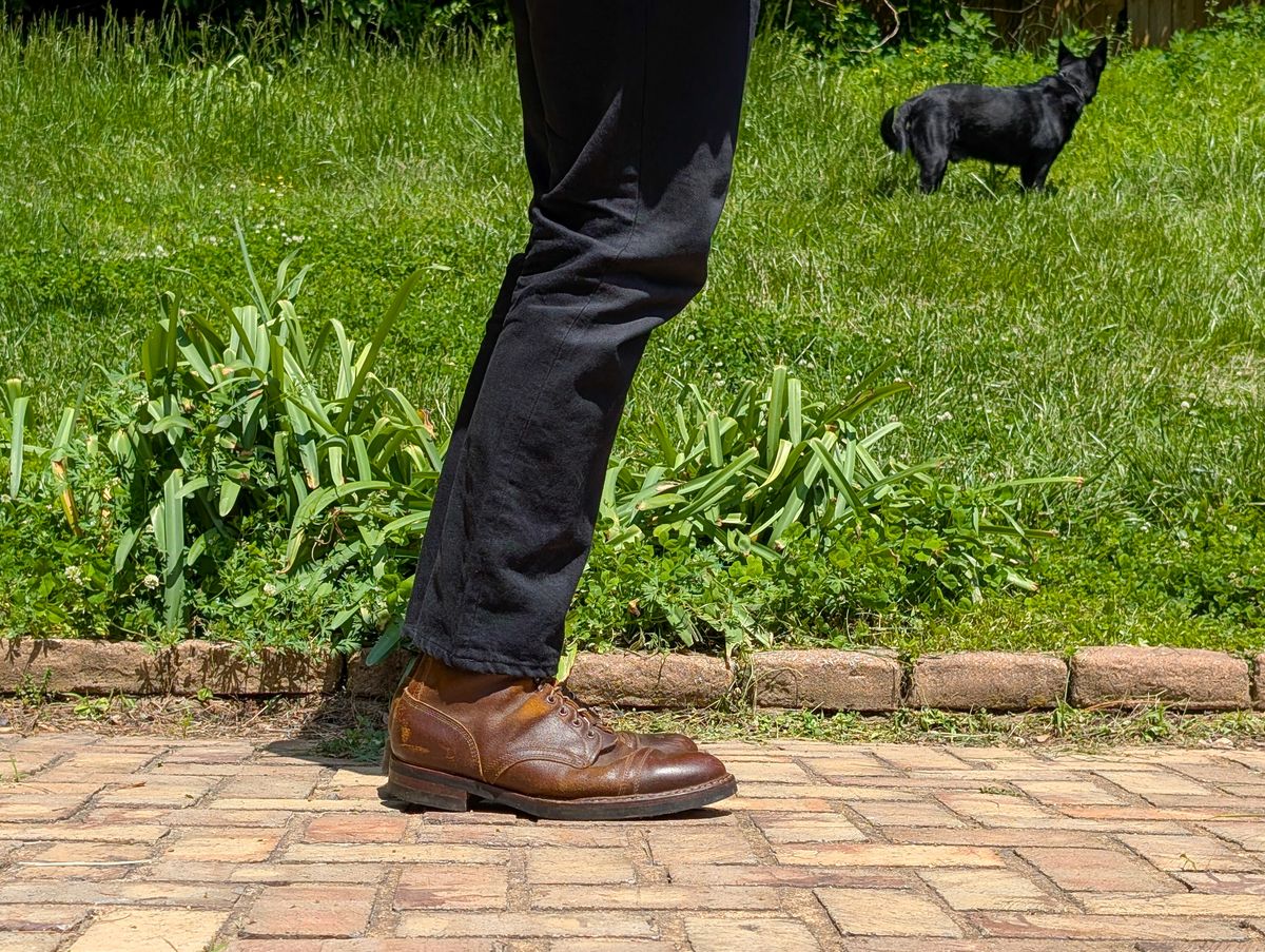 Photo by demo on May 6, 2025 of the White's MP-Sherman Toe Cap in Horween Cinnamon Waxed Flesh.