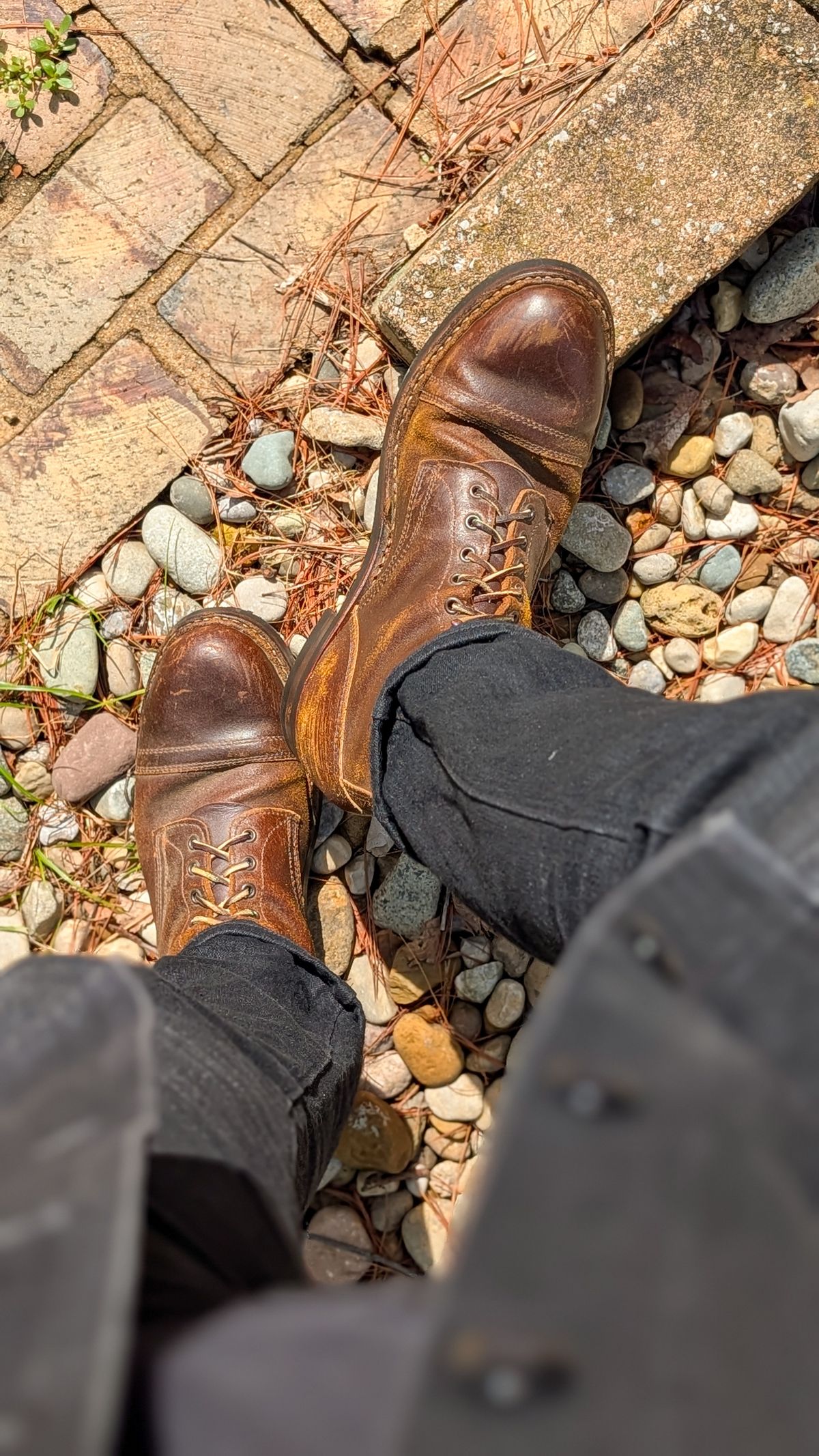 Photo by demo on May 19, 2026 of the White's MP-Sherman Toe Cap in Horween Cinnamon Waxed Flesh.