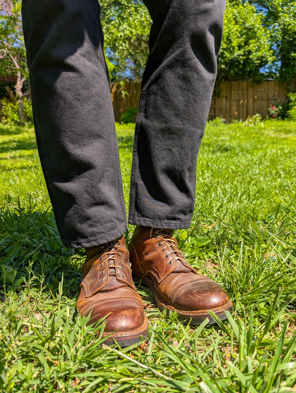 Photo by demo on May 1, 2026 of the White's MP-Sherman Toe Cap in Horween Cinnamon Waxed Flesh.