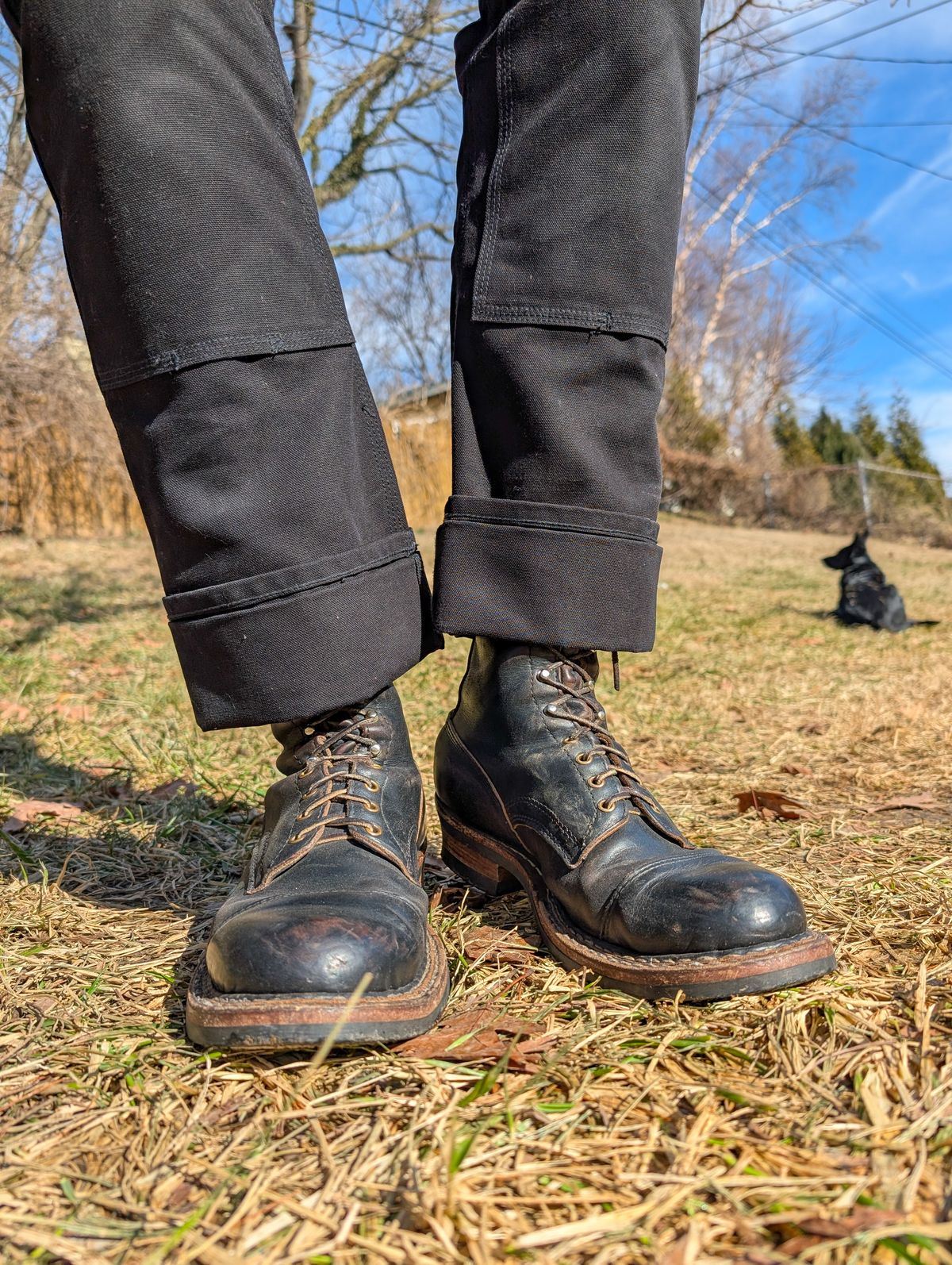 Photo by demo on February 1, 2025 of the White's Bounty Hunter in Horween Black Chromexcel.