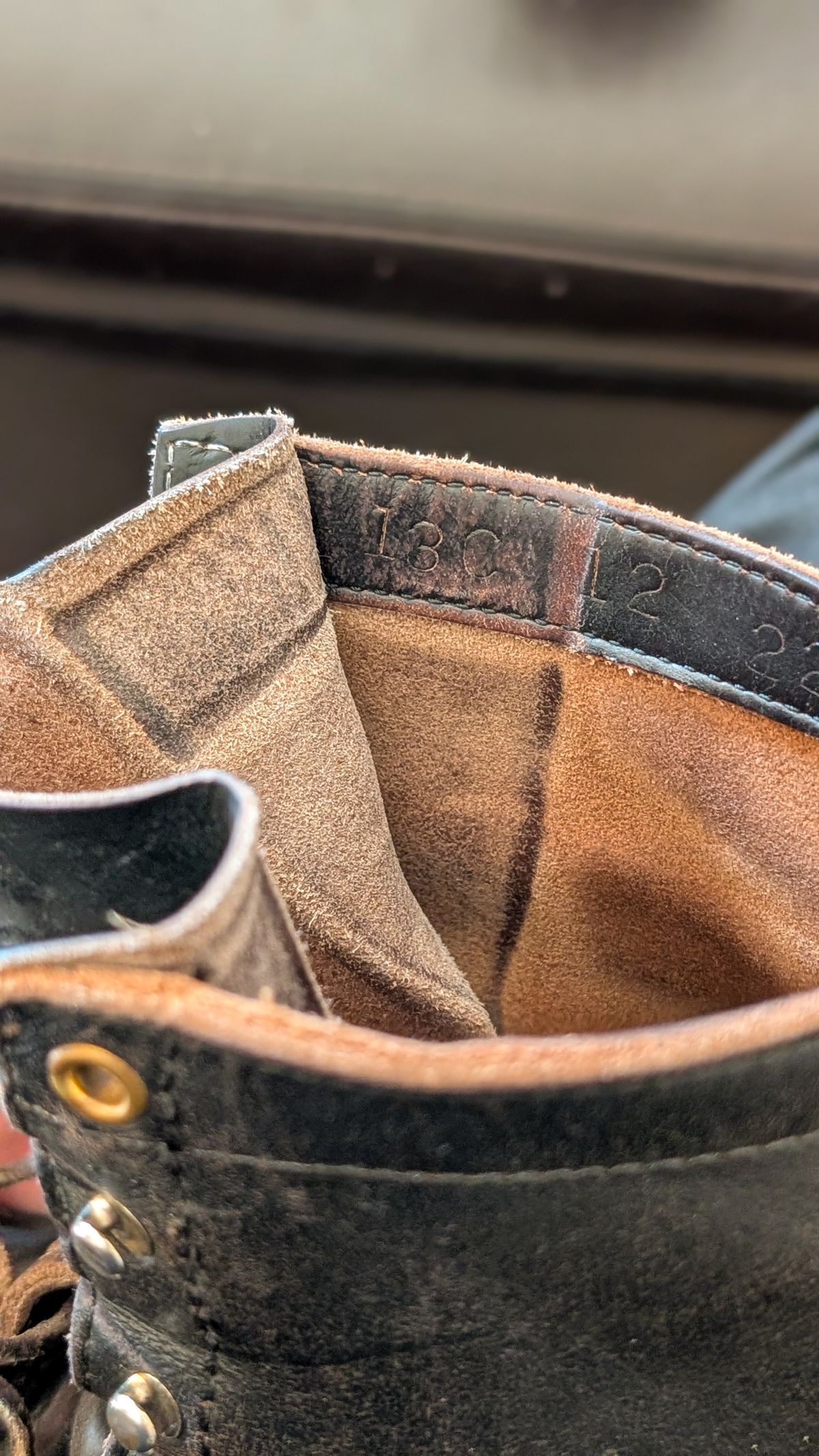 Photo by demo on January 15, 2026 of the White's Bounty Hunter in Horween Black Chromexcel.