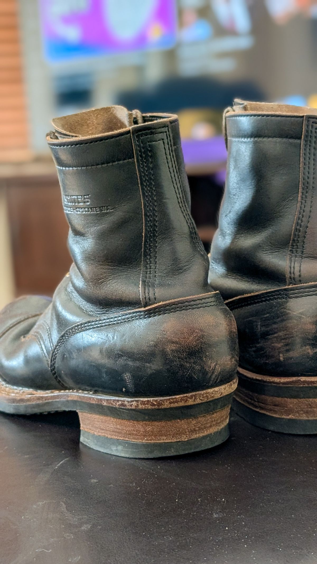 Photo by demo on January 29, 2026 of the White's Bounty Hunter in Horween Black Chromexcel.