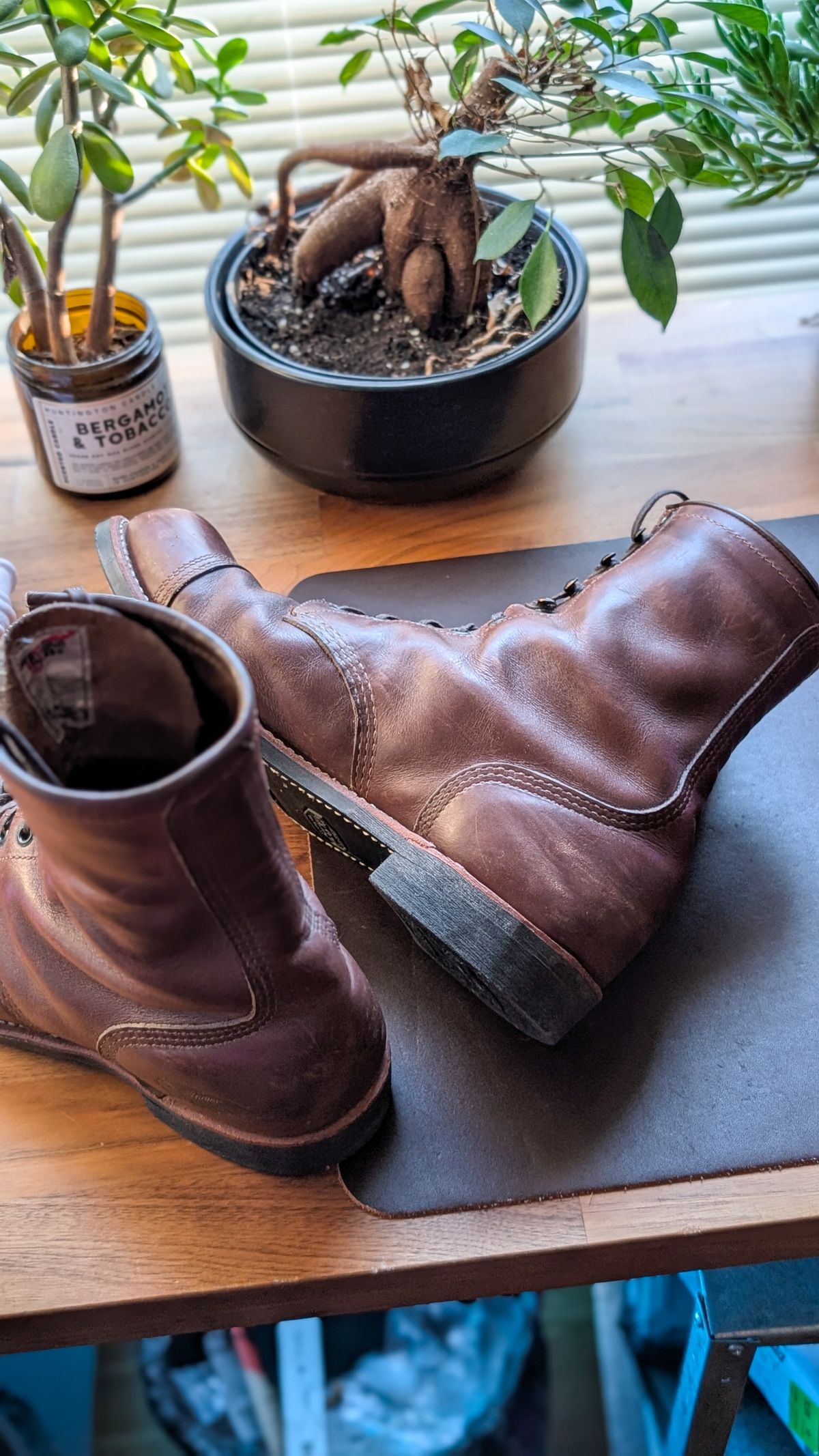 Photo by demo on January 10, 2026 of the Red Wing x Indian Motorcycle Spirit Lake in S.B. Foot Amber Portage.