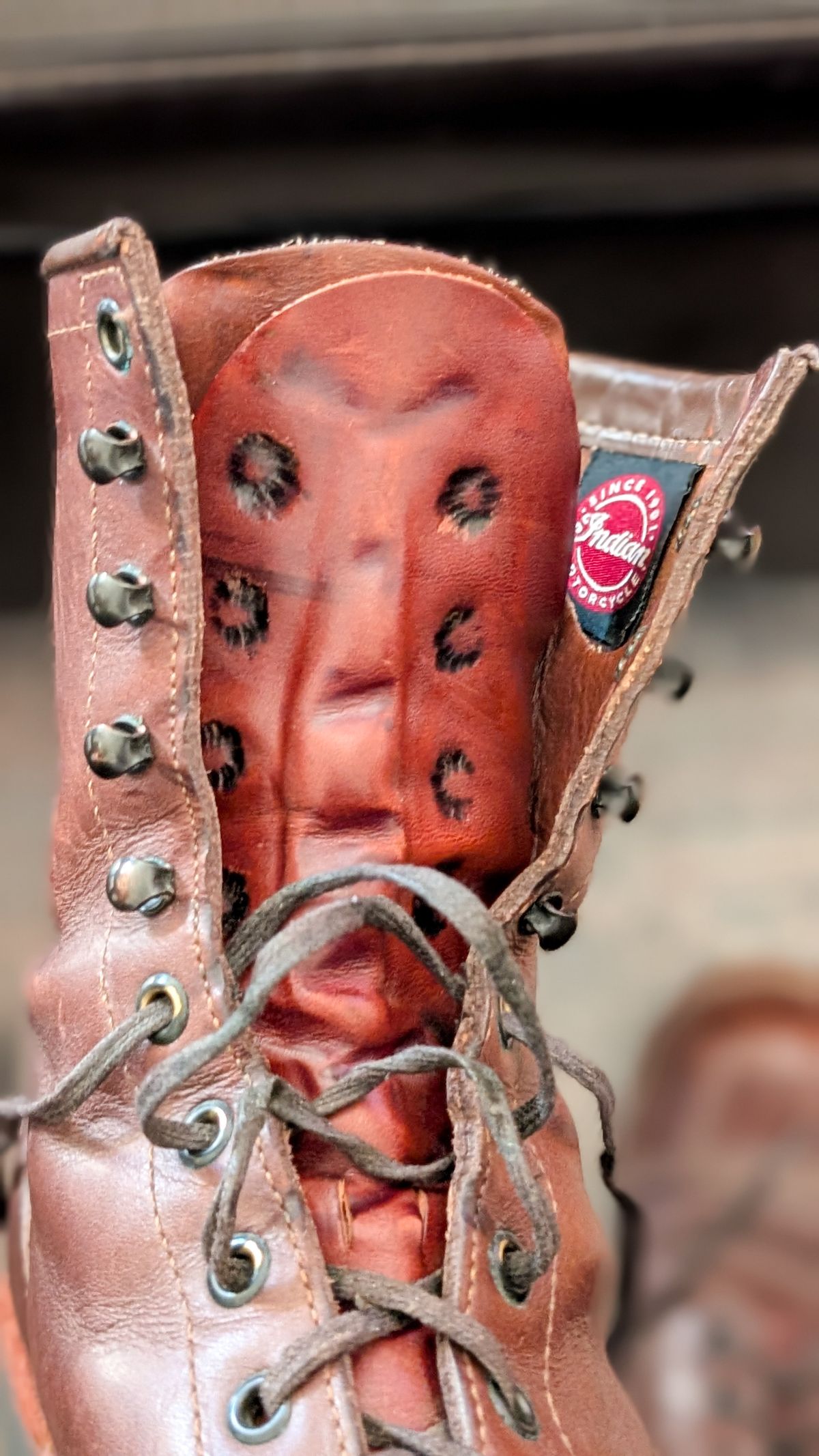 Photo by demo on January 10, 2026 of the Red Wing x Indian Motorcycle Spirit Lake in S.B. Foot Amber Portage.