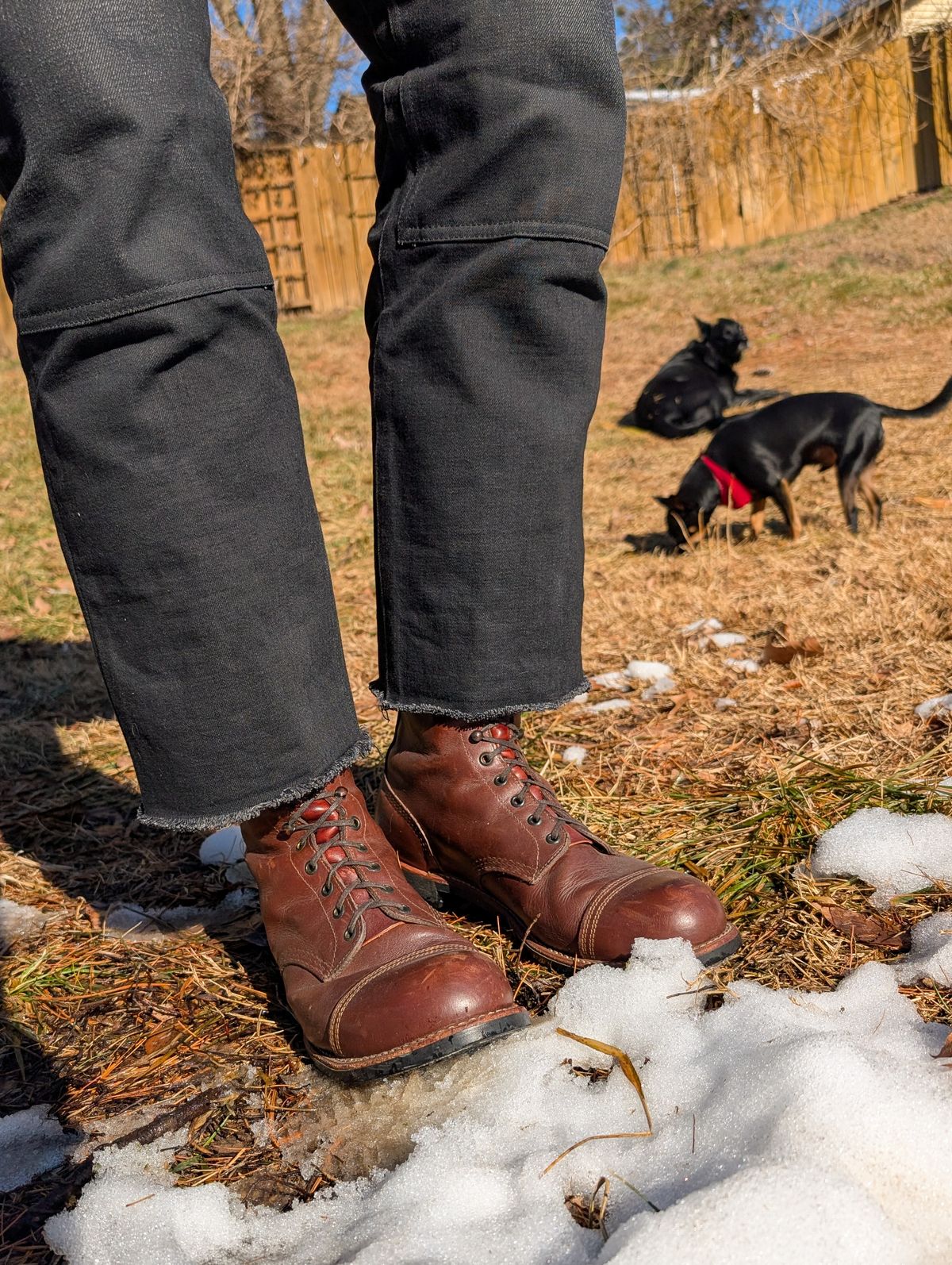 Photo by demo on February 6, 2026 of the Red Wing x Indian Motorcycle Spirit Lake in S.B. Foot Amber Portage.