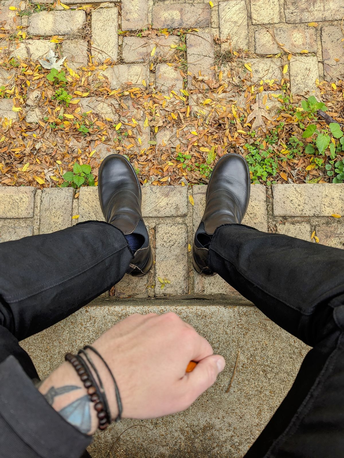 Photo by demo on October 19, 2023 of the RRL Congress Boot in Horween Black Chromexcel.