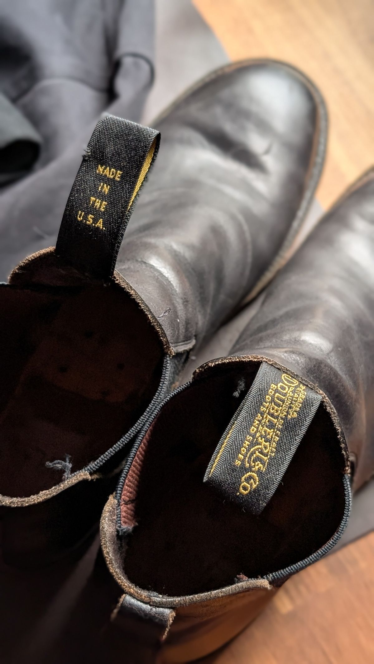 Photo by demo on February 5, 2026 of the RRL Congress Boot in Horween Black Chromexcel.