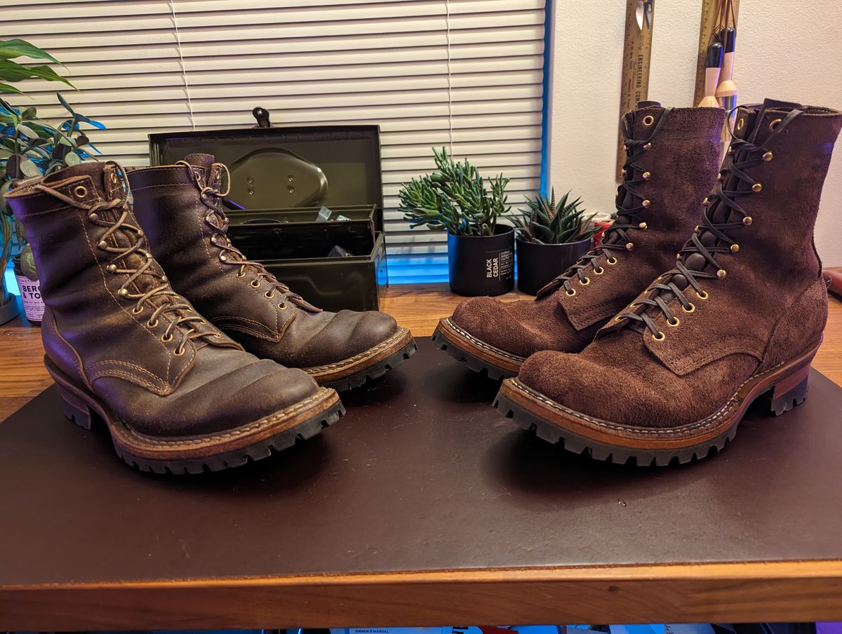 Photo by demo on October 26, 2023 of the White's Bounty Hunter in Horween Olive Waxed Flesh.