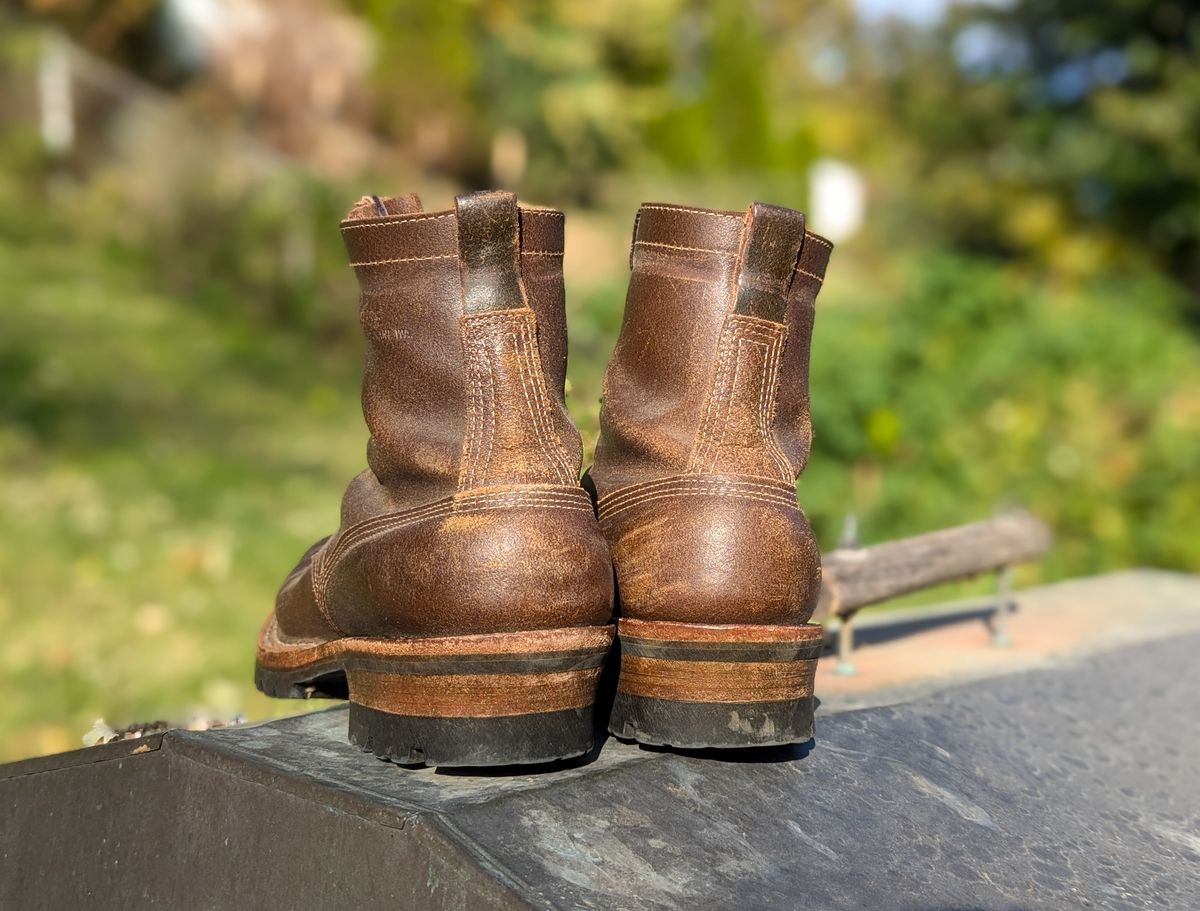 Photo by demo on October 23, 2024 of the White's Bounty Hunter in Horween Olive Waxed Flesh.
