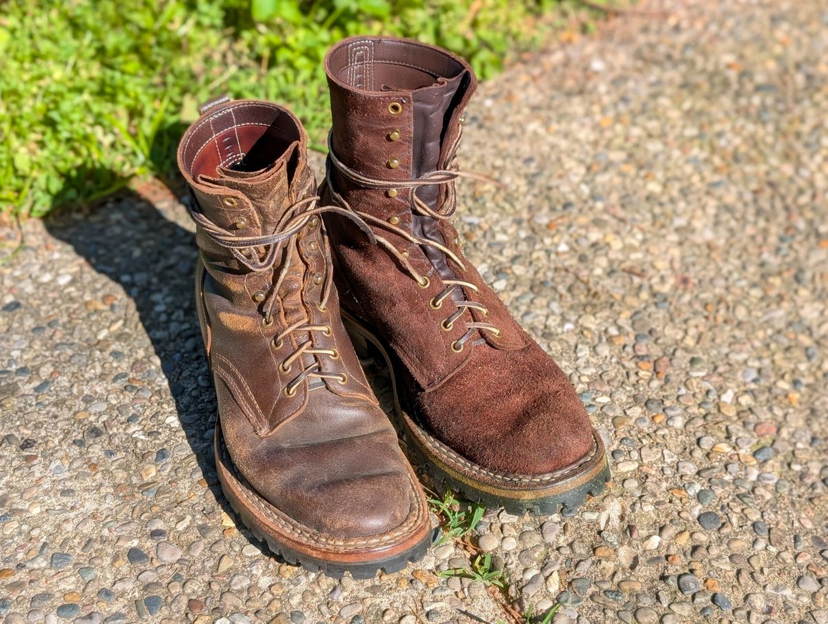 Photo by demo on May 21, 2025 of the White's Bounty Hunter in Horween Olive Waxed Flesh.