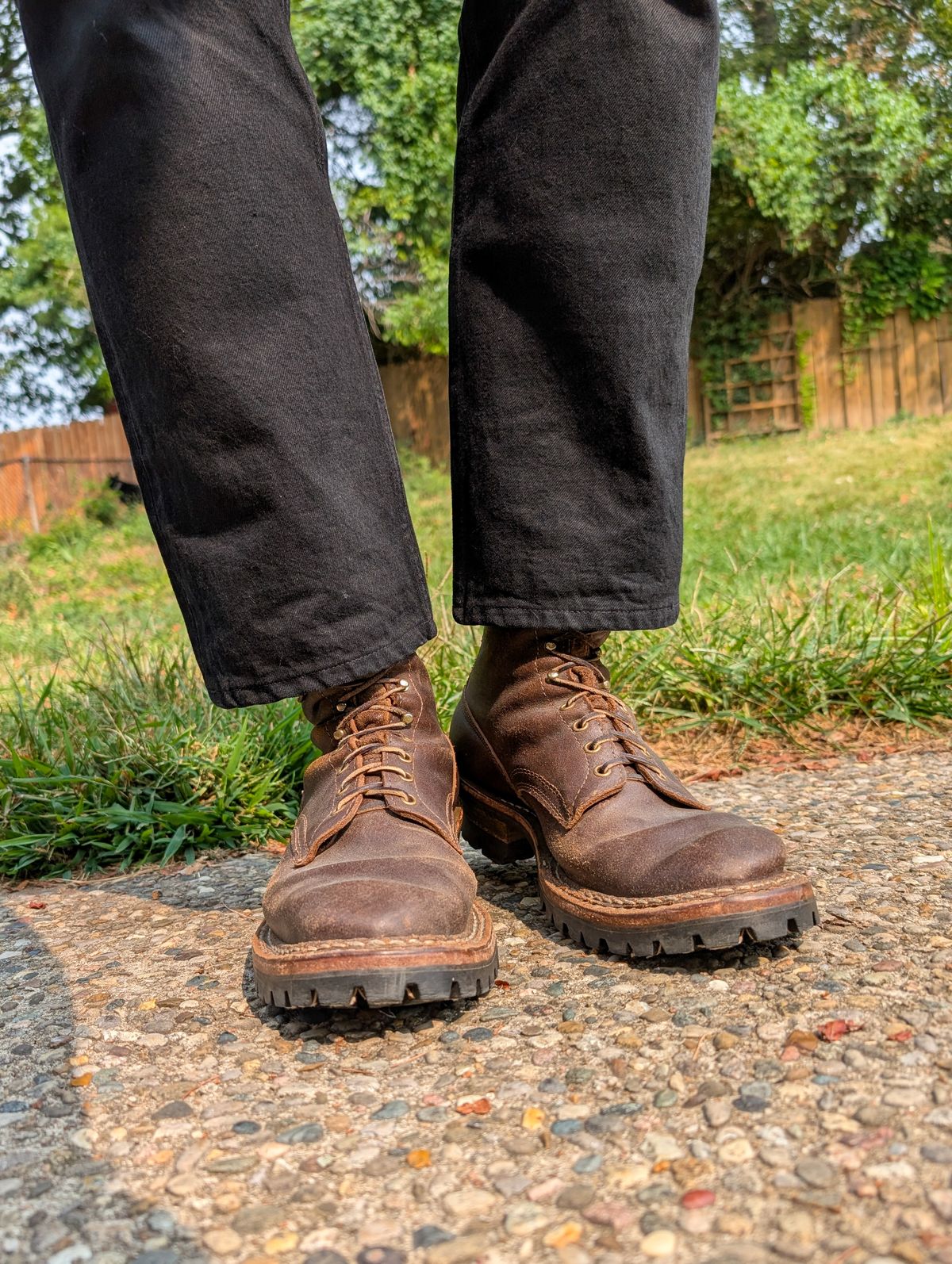 Photo by demo on September 5, 2025 of the White's Bounty Hunter in Horween Olive Waxed Flesh.