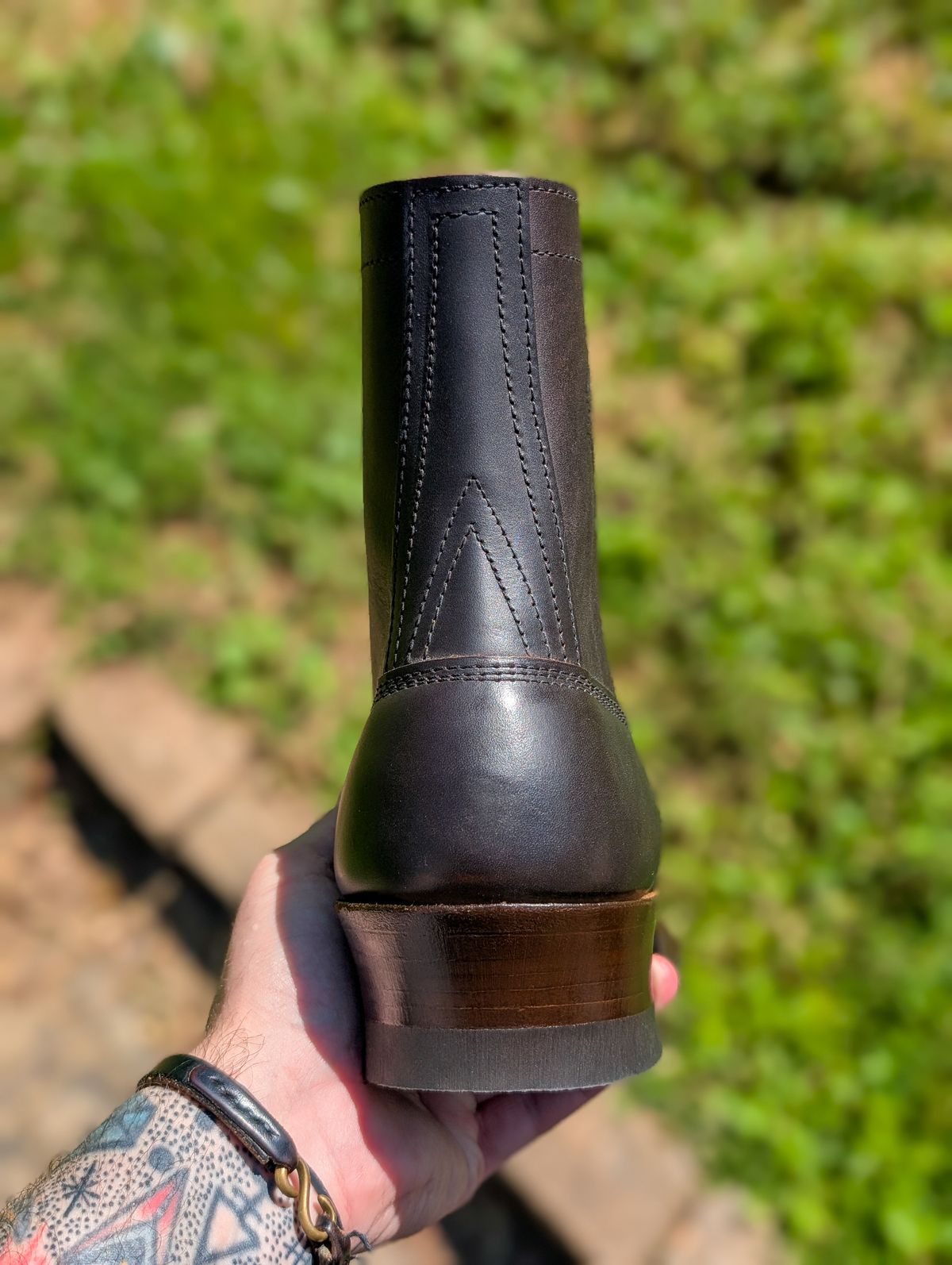 Photo by demo on June 21, 2025 of the Frank's Boots Custom Model in Seidel Mocha Oil Tan.