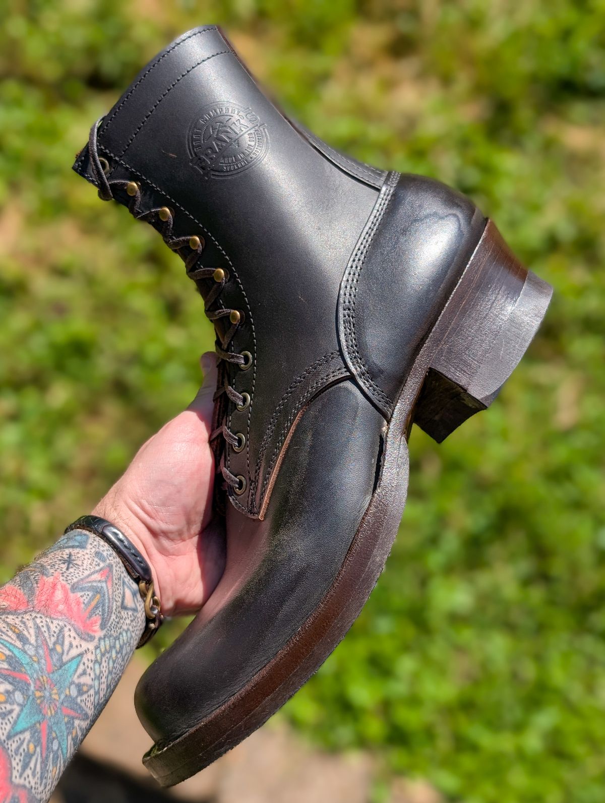 Photo by demo on June 21, 2025 of the Frank's Boots Custom Model in Seidel Mocha Oil Tan.