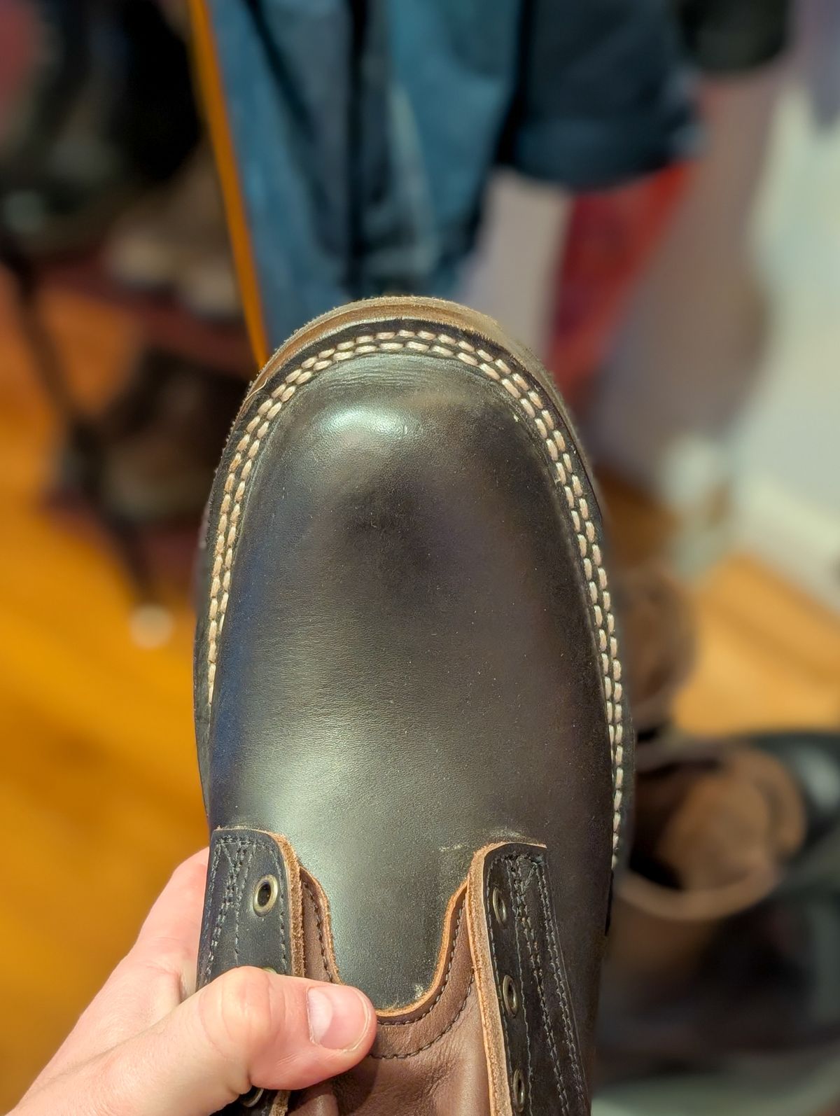 Photo by demo on June 21, 2025 of the Frank's Boots Custom Model in Seidel Mocha Oil Tan.