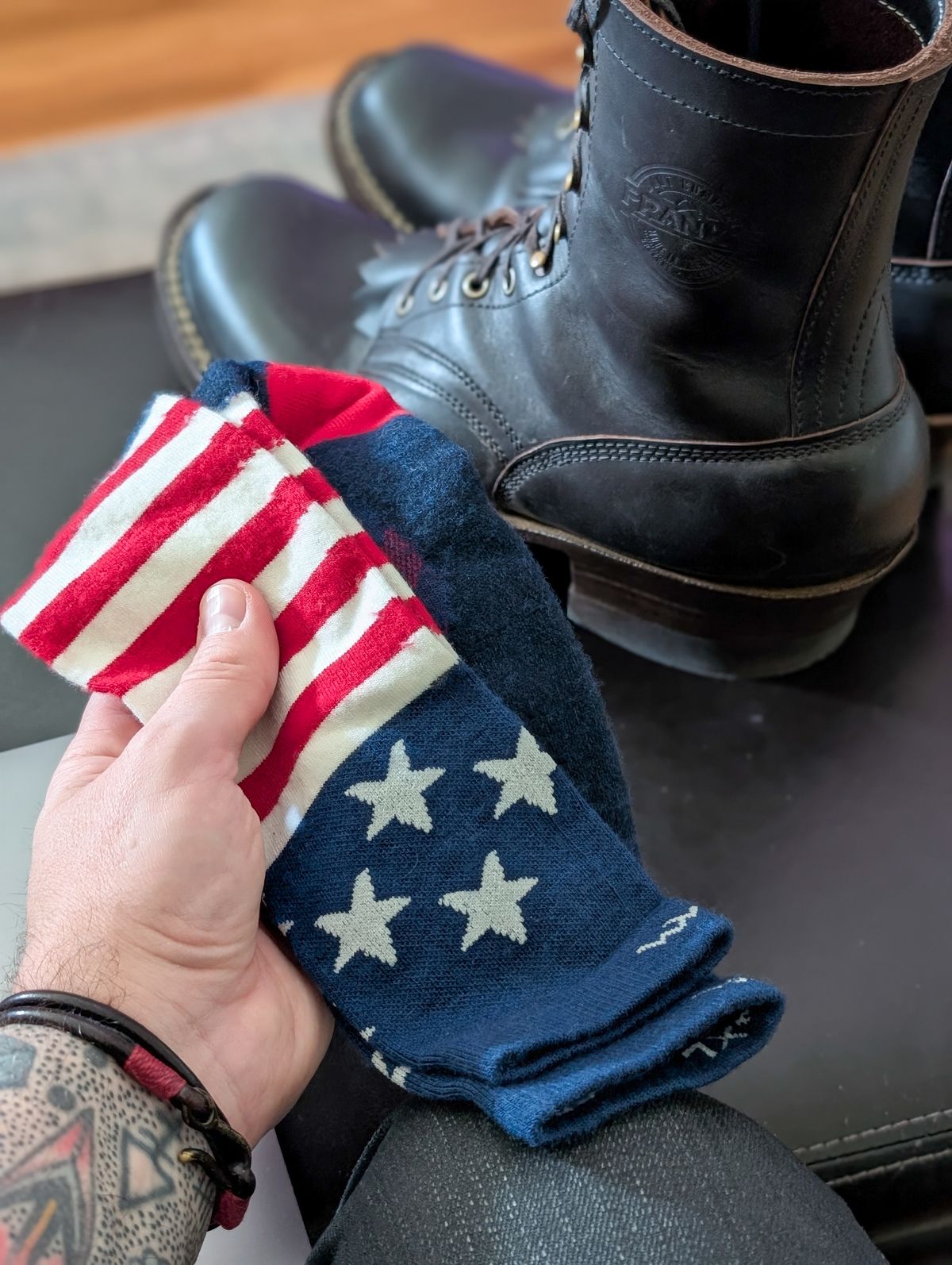 Photo by demo on July 4, 2025 of the Frank's Boots Custom Model in Seidel Mocha Oil Tan.