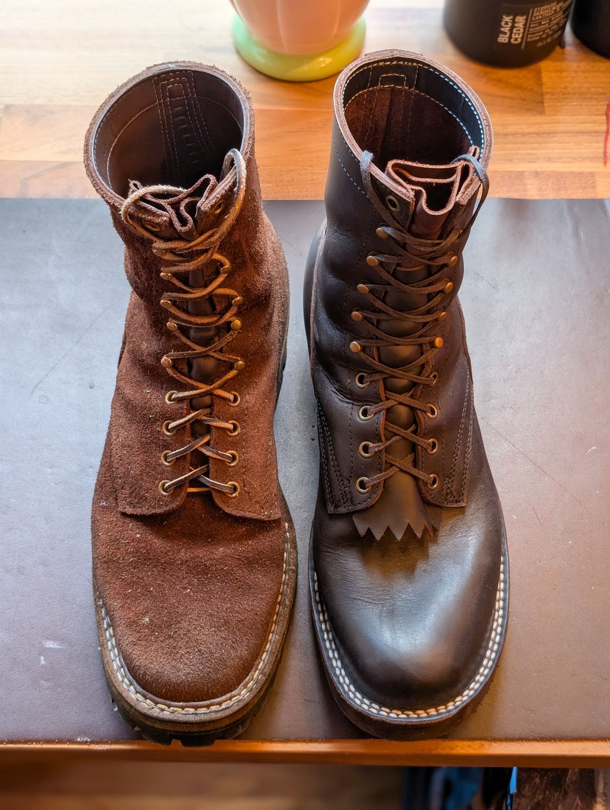 Photo by demo on July 2, 2025 of the Frank's Boots Custom Model in Seidel Mocha Oil Tan.