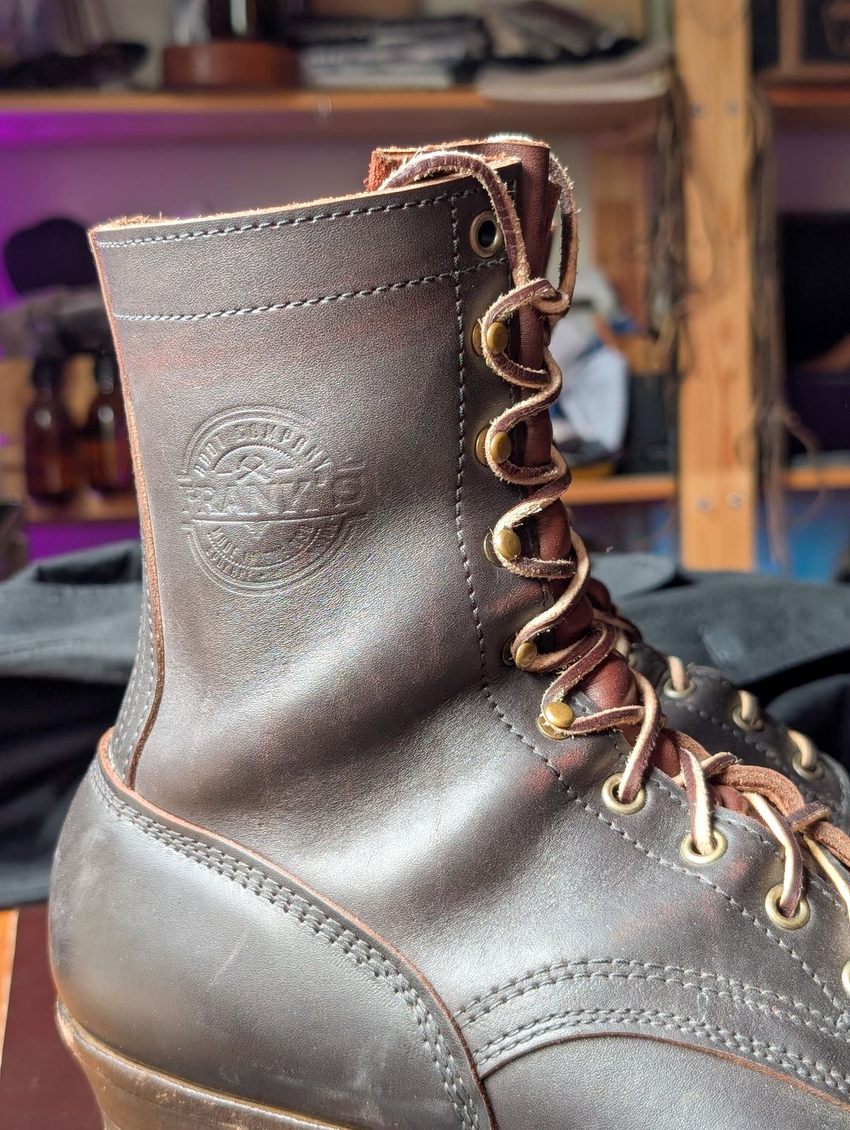 Photo by demo on January 16, 2026 of the Frank's Boots Custom Model in Seidel Mocha Oil Tan.