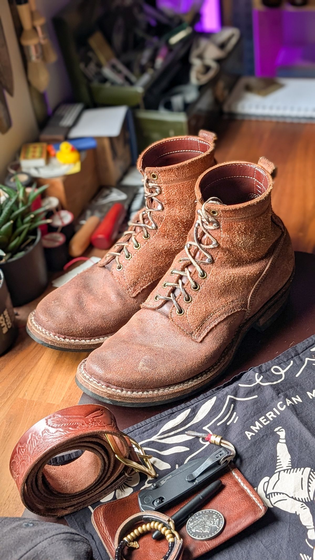 Photo by demo on February 2, 2026 of the White's 350 Cruiser in Seidel Red Dog Oil Tan Roughout.