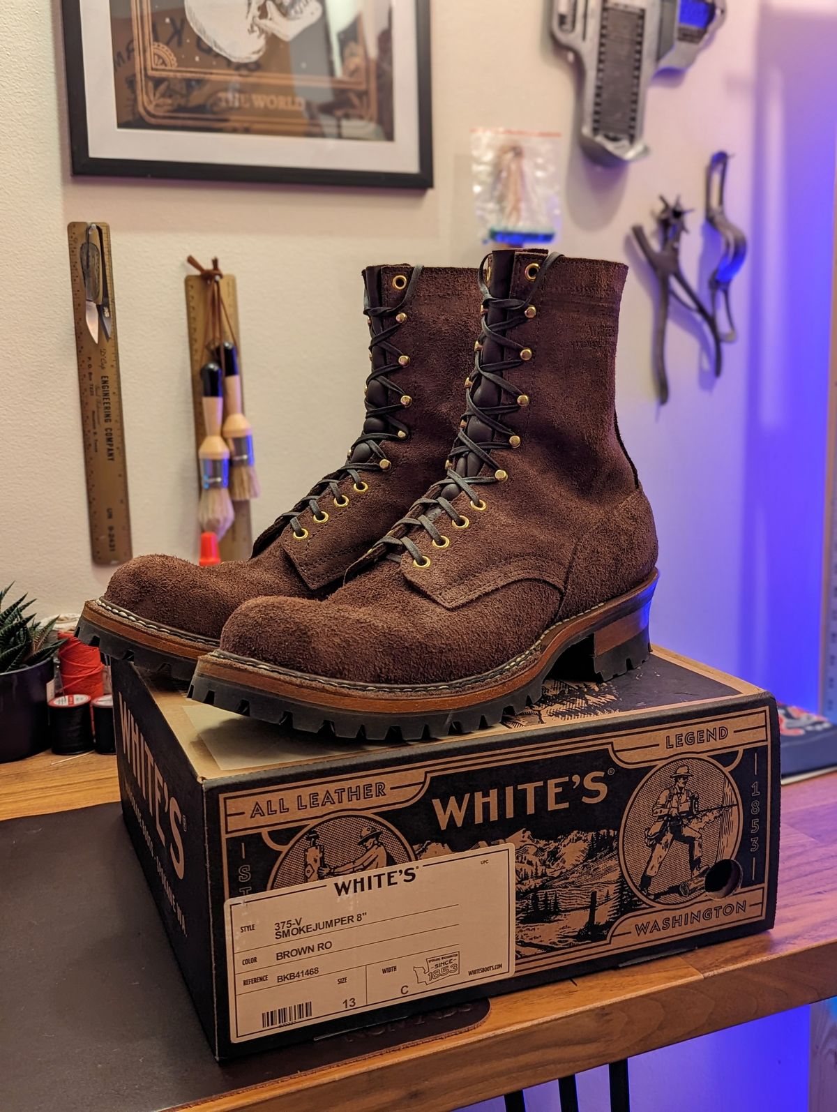Photo by demo on October 25, 2023 of the White's Smokejumper in Seidel Brown Roughout.