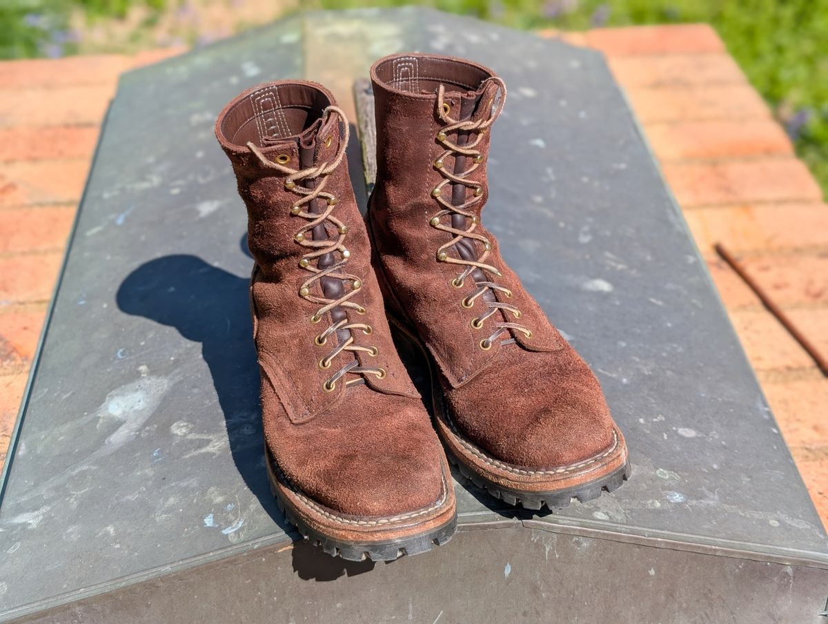 Photo by demo on April 8, 2025 of the White's Smokejumper in Seidel Brown Roughout.
