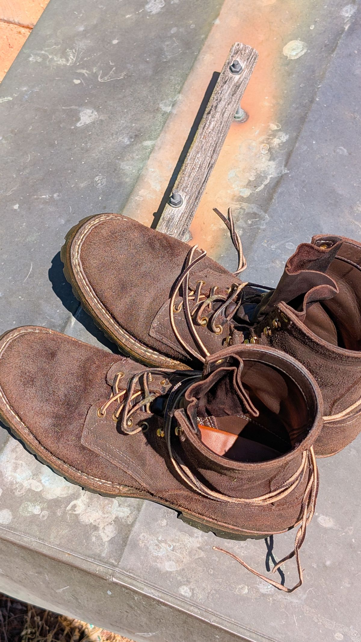 Photo by demo on April 26, 2026 of the White's Smokejumper in Seidel Brown Roughout.