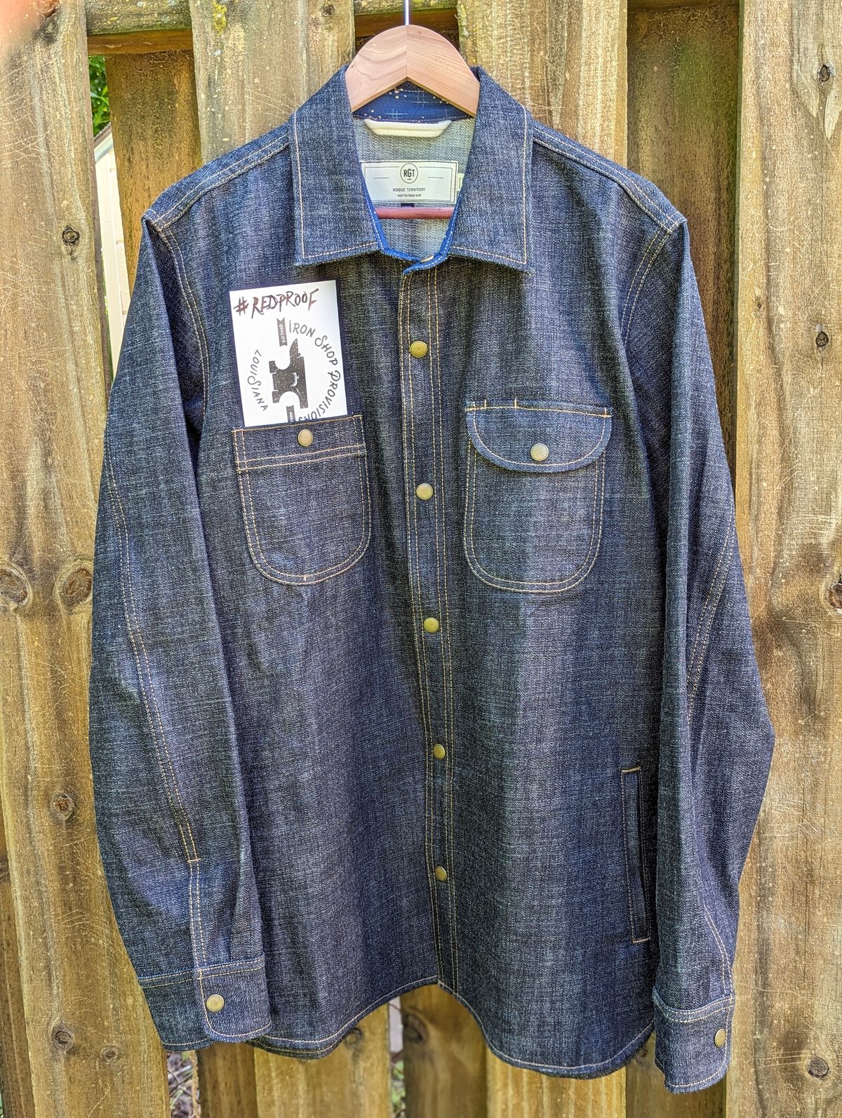 Photo by demo on May 29, 2024 of the Rogue Territory Service Shirt in 13.5oz Cryptic Indigo.