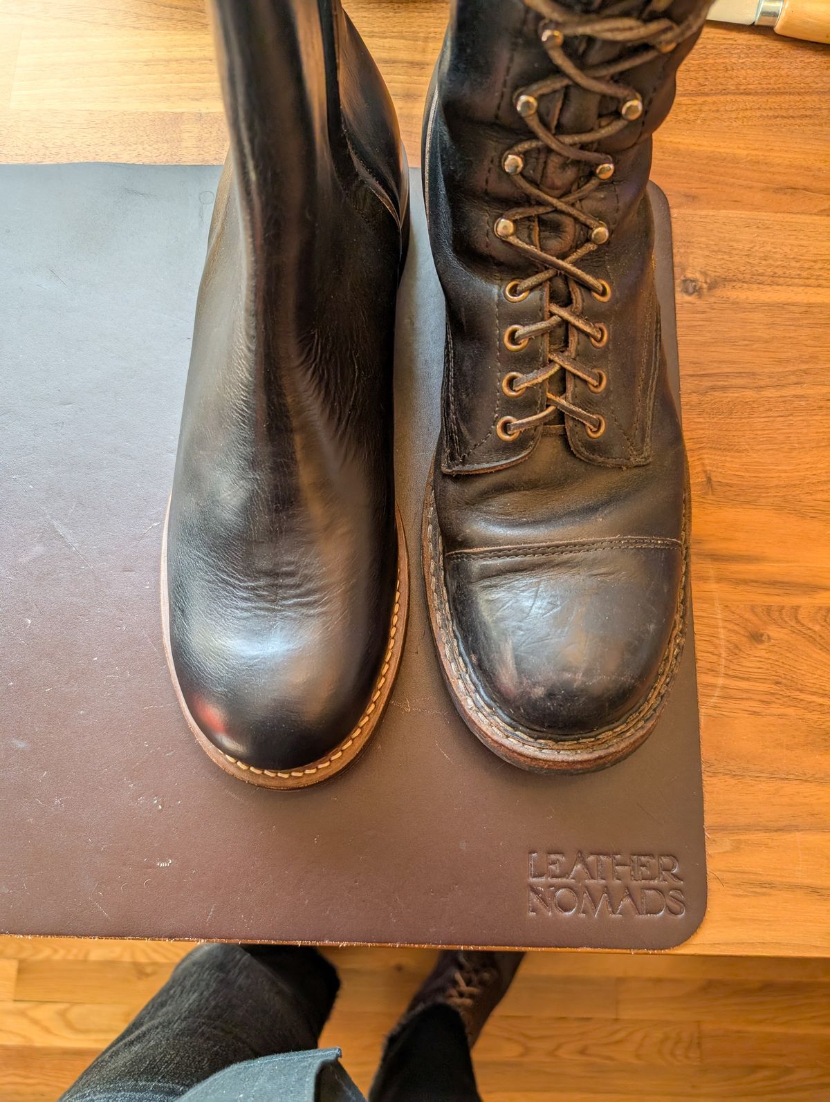 Photo by demo on November 16, 2024 of the Rolling Dub Trio Casper Boot in Horween Black Chromexcel.