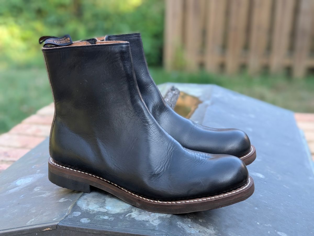 Photo by demo on November 16, 2024 of the Rolling Dub Trio Casper Boot in Horween Black Chromexcel.