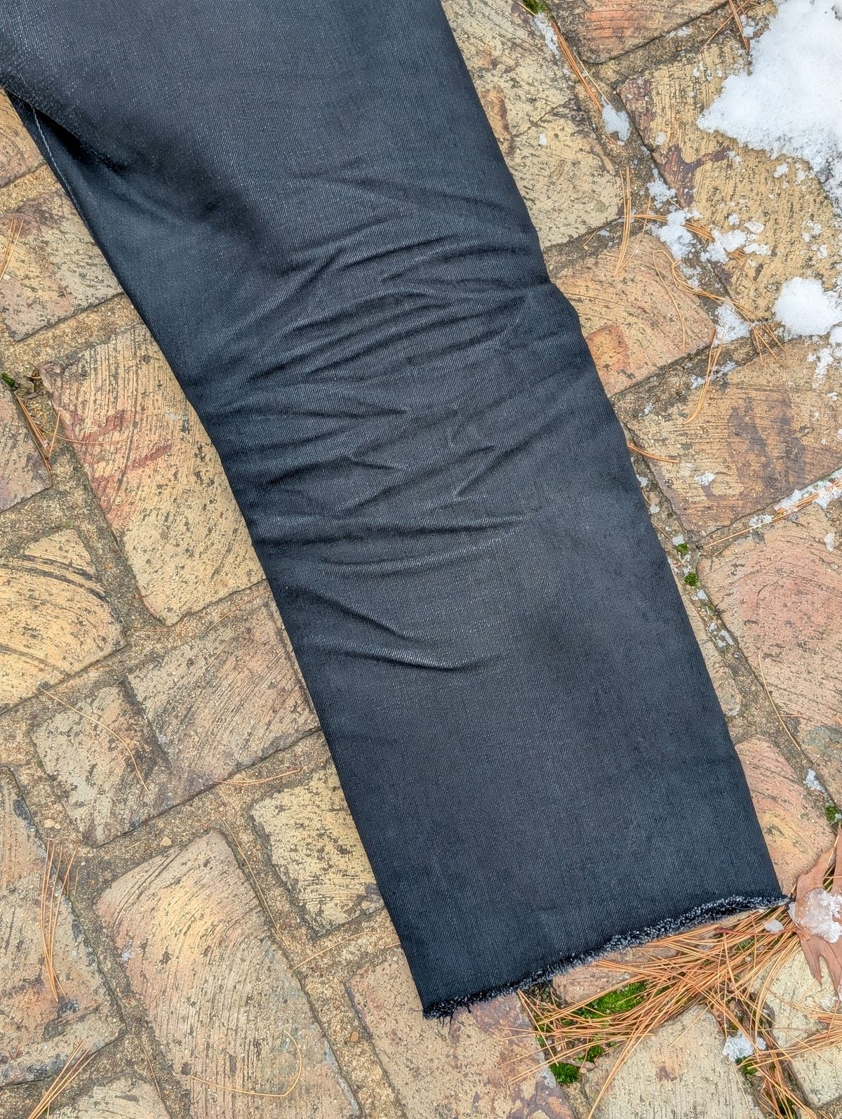 Photo by demo on December 1, 2025 of the Heritage Quality Goods Work Pants in Black Japanese Selvedge.