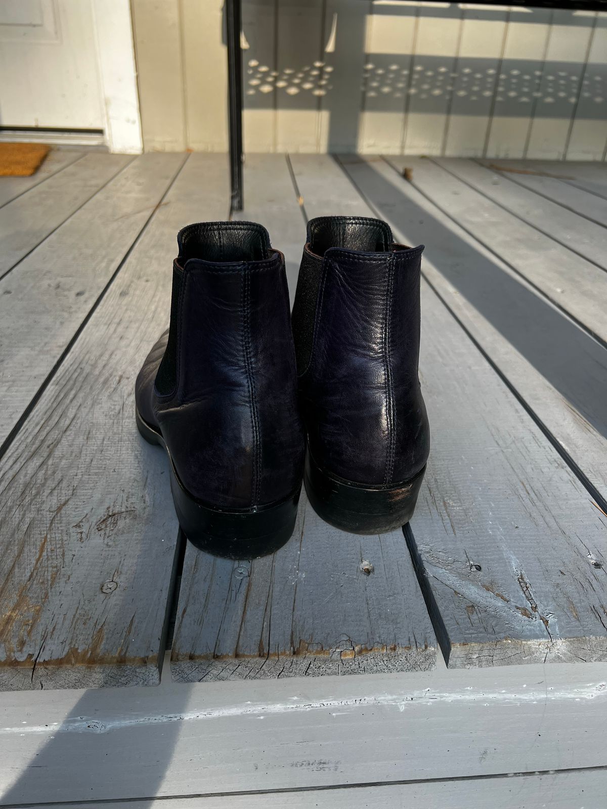 Photo by JonathonC on November 5, 2022 of the Benzein The Seventh Chelsea Boot in Shinki Purple Latigo Horsehide.