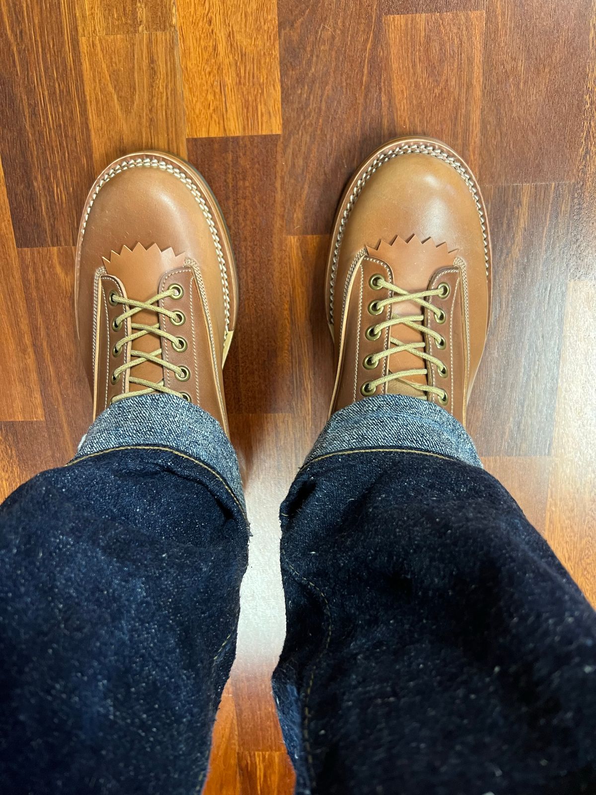 Photo by Shoepac on November 4, 2022 of the Onderhoud LVL01 Derby Boot in Horween Unglazed Natural Shell Cordovan.